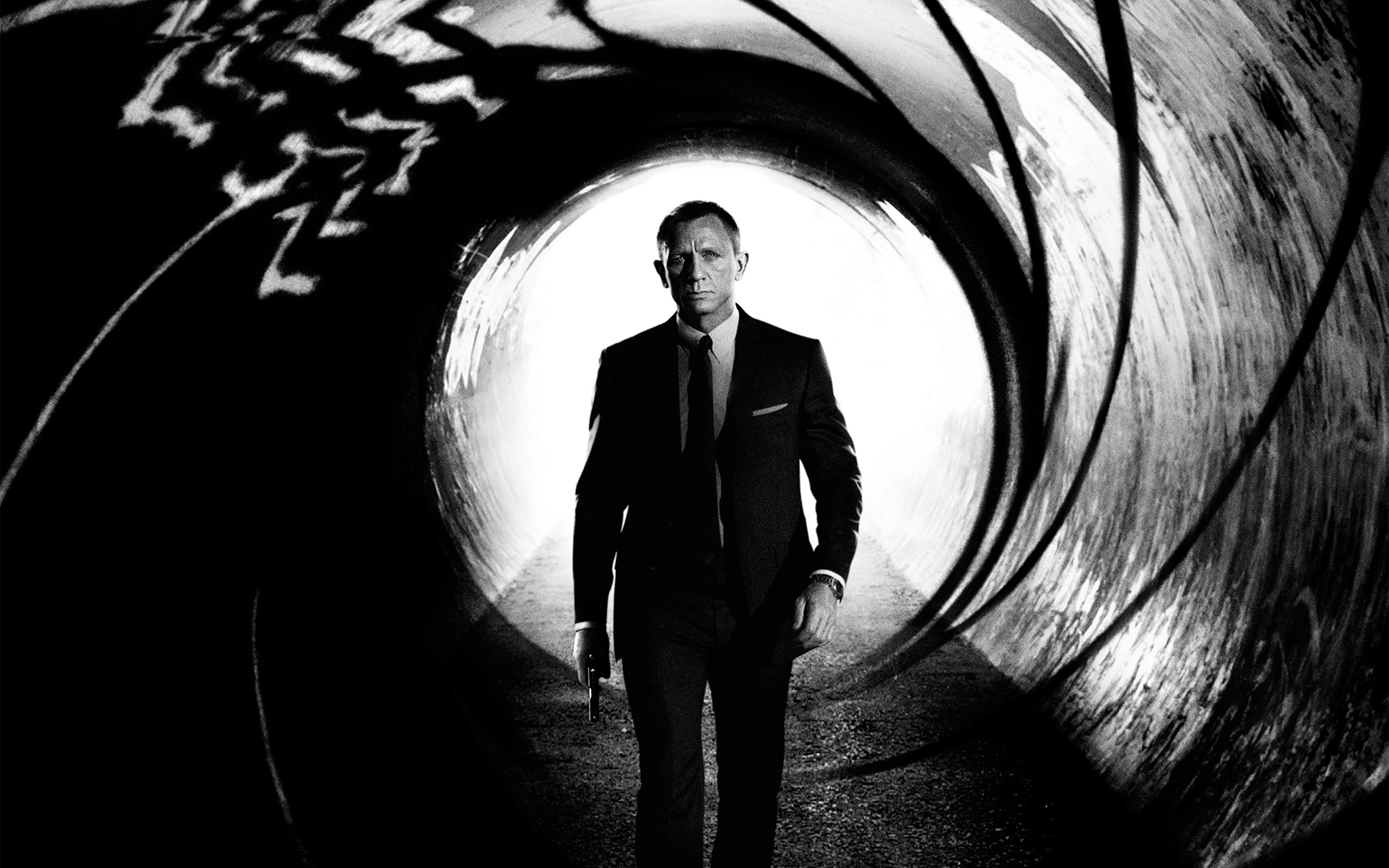 Skyfall: Daniel Craig, A British actor who gained international fame by playing the fictional secret agent James Bond. 2560x1600 HD Background.