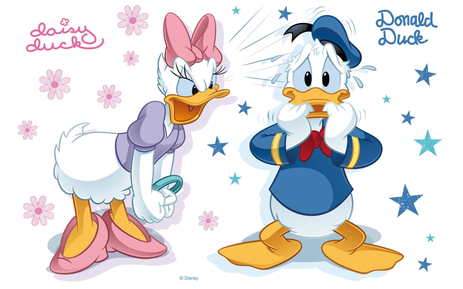 Daisy Duck, Tense moments, Donald Duck, Cartoon, 1920x1200 HD Desktop