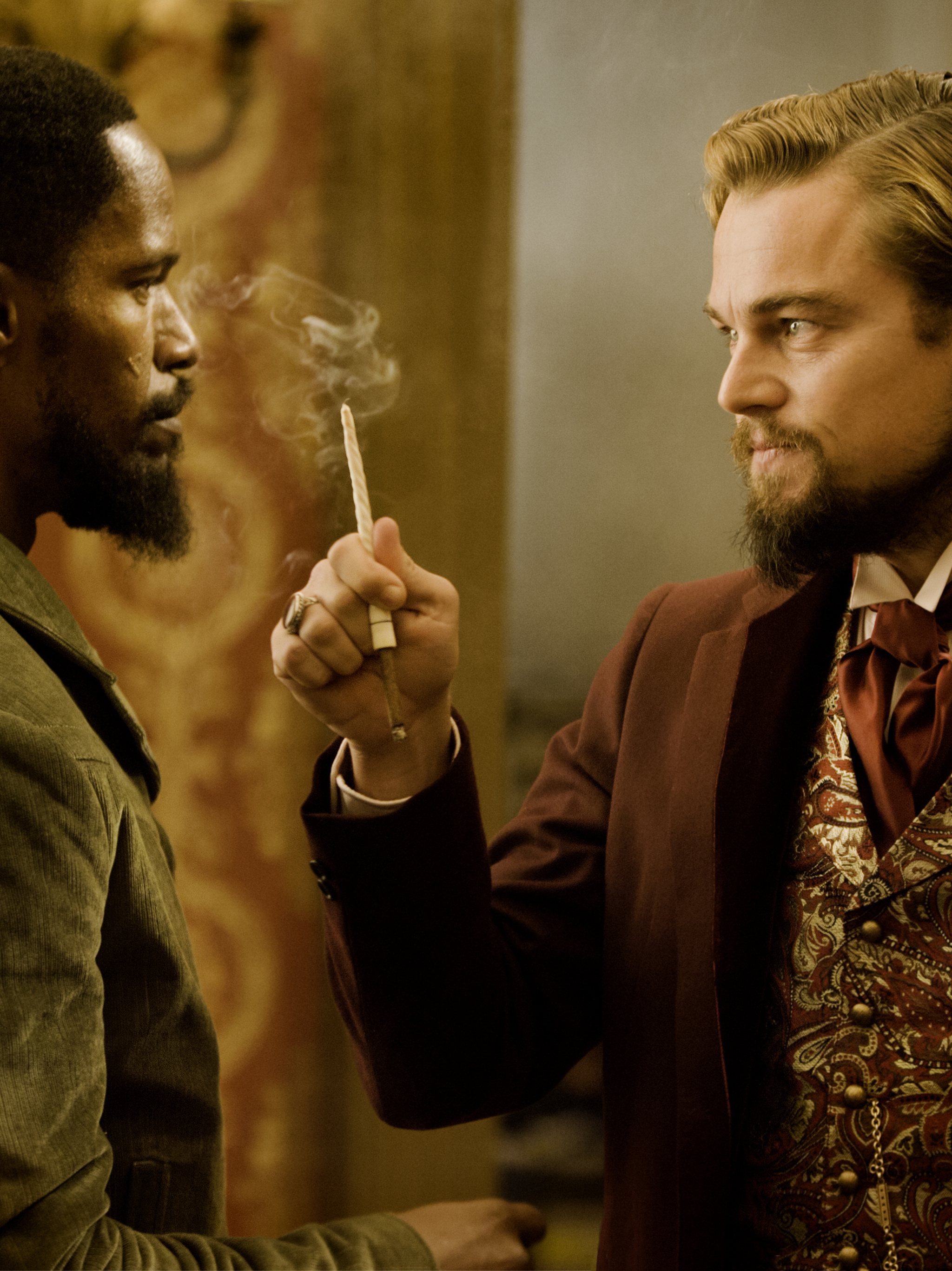 Django Unchained: Leonardo DiCaprio as "Monsieur" Calvin J. Candie. 2050x2740 HD Wallpaper.
