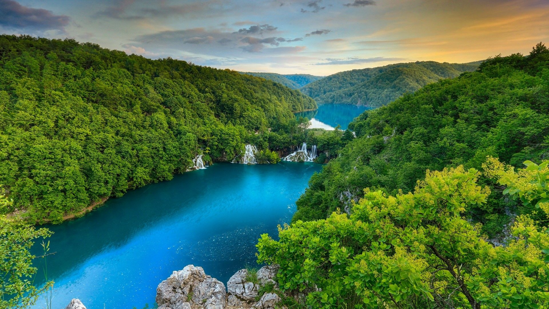 Croatia: Plitvice Lakes National Park, Reputed for its 16 emerald lakes. 1920x1080 Full HD Wallpaper.
