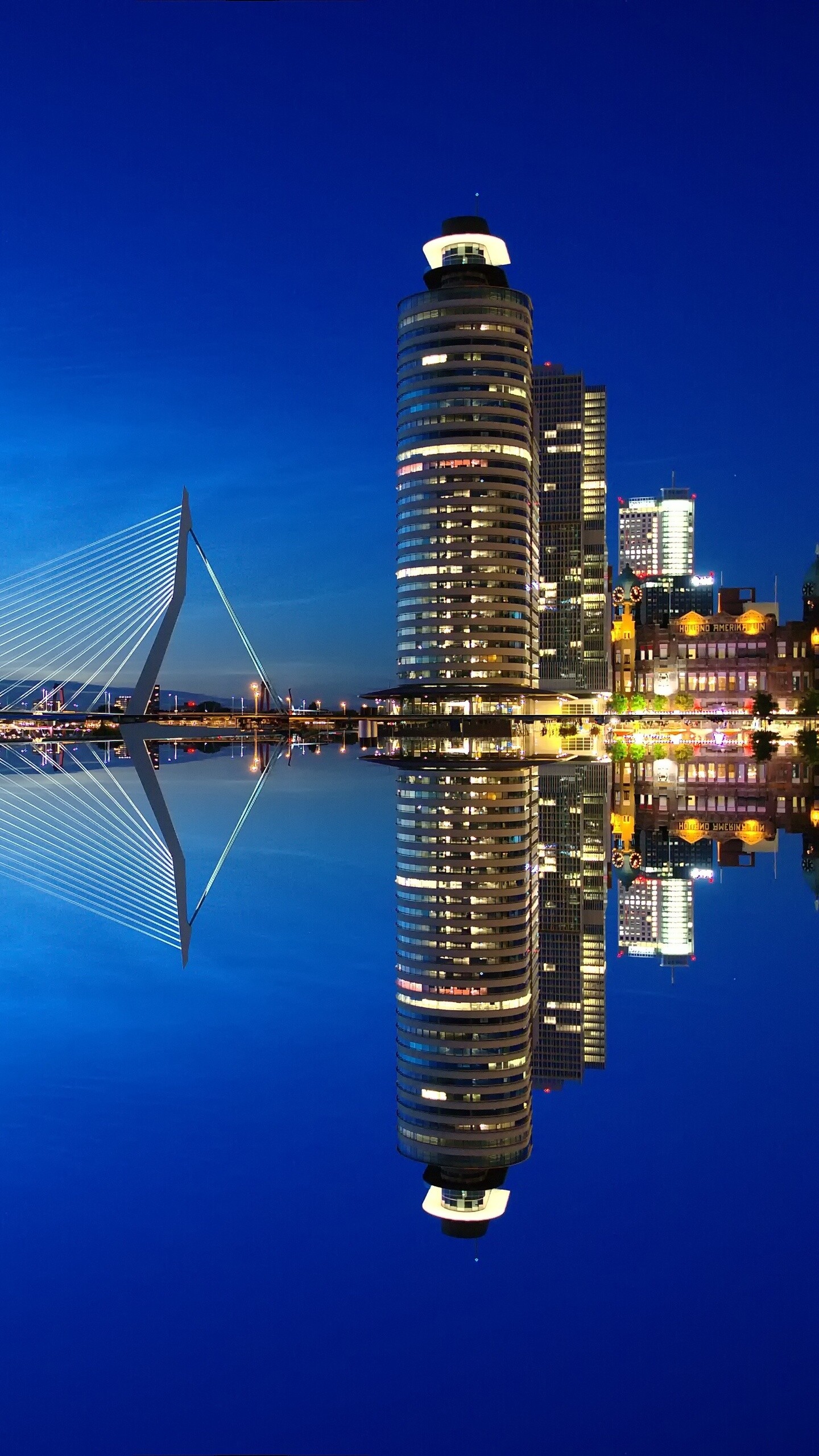 Netherlands: World Port Center, A 33-storey, 123.1 m skyscraper in Rotterdam. 1440x2560 HD Background.