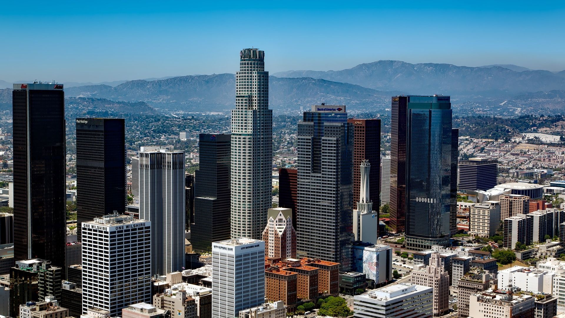 Los Angeles Skyline, Travels, Awesome wallpaper, High quality, 1920x1080 Full HD Desktop