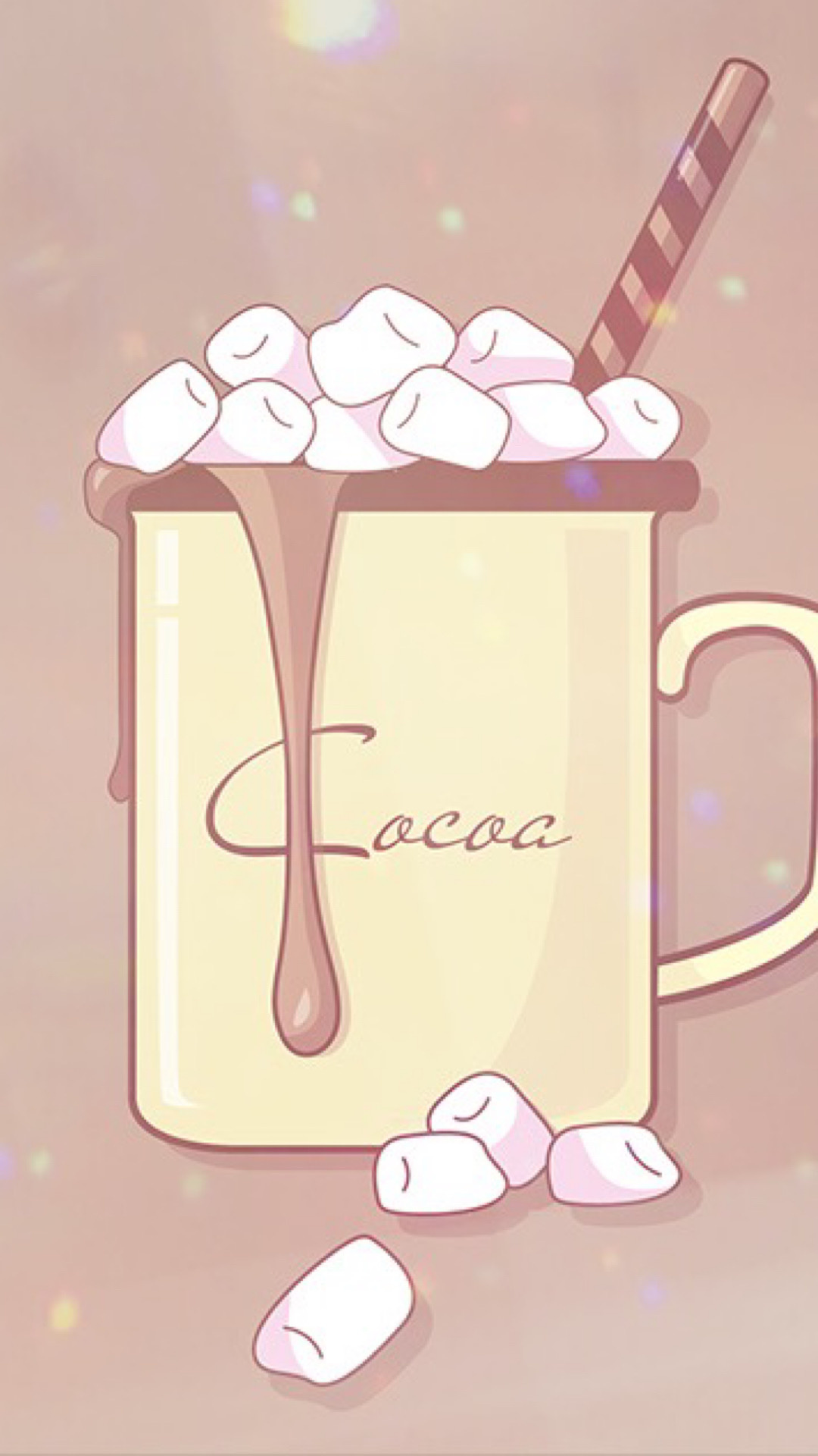Marshmallow: Candies, popularly paired with hot chocolate. 1080x1920 Full HD Background.