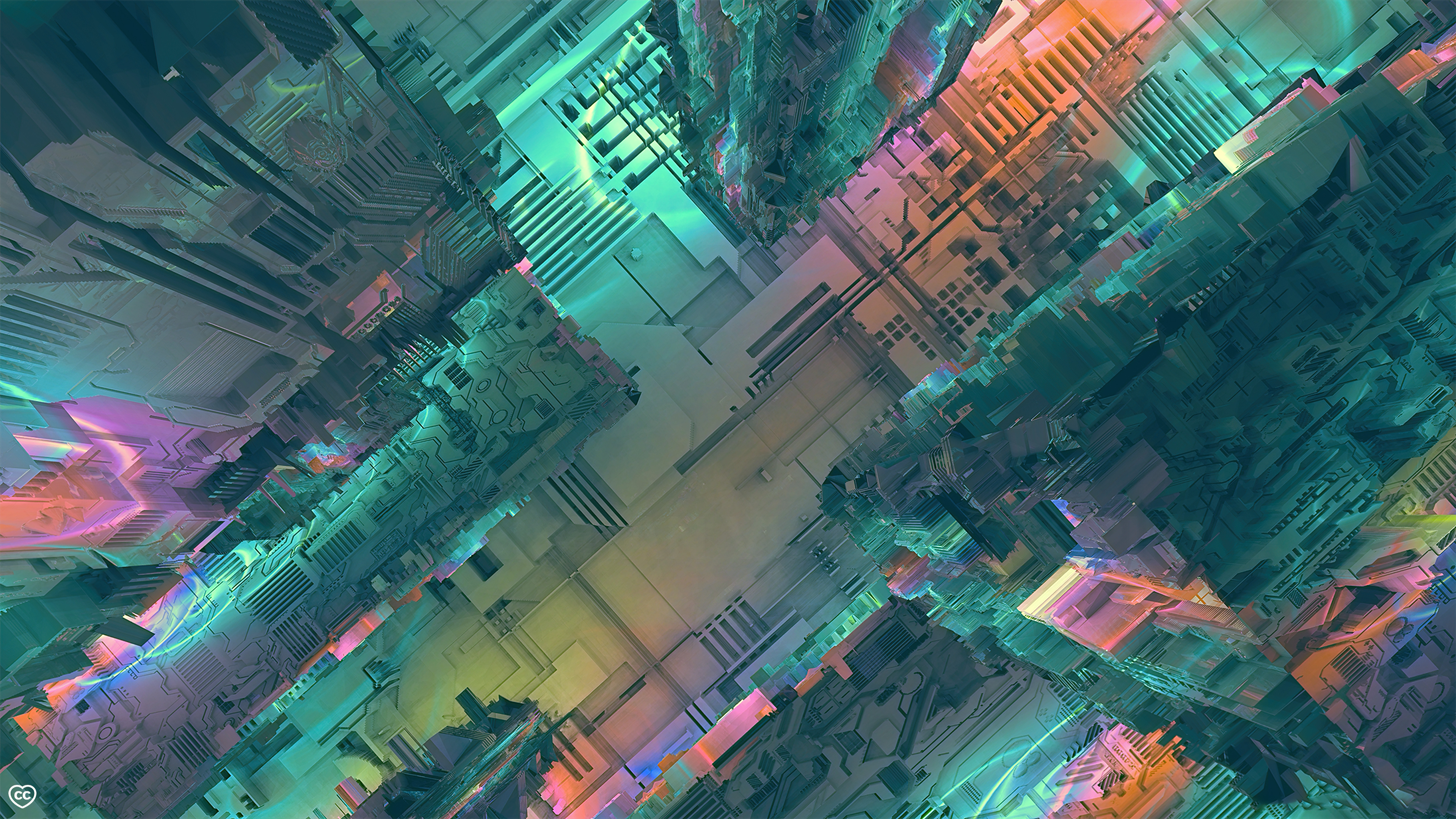 Neon Tech City, Technik Wallpaper, 3840x2160 4K Desktop
