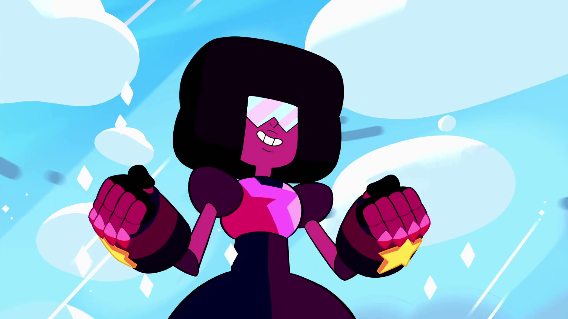 Garnet (Steven Universe): The de facto leader of the Crystal Gems, The leading character, Cartoon Network animated TV series. 1920x1080 Full HD Wallpaper.