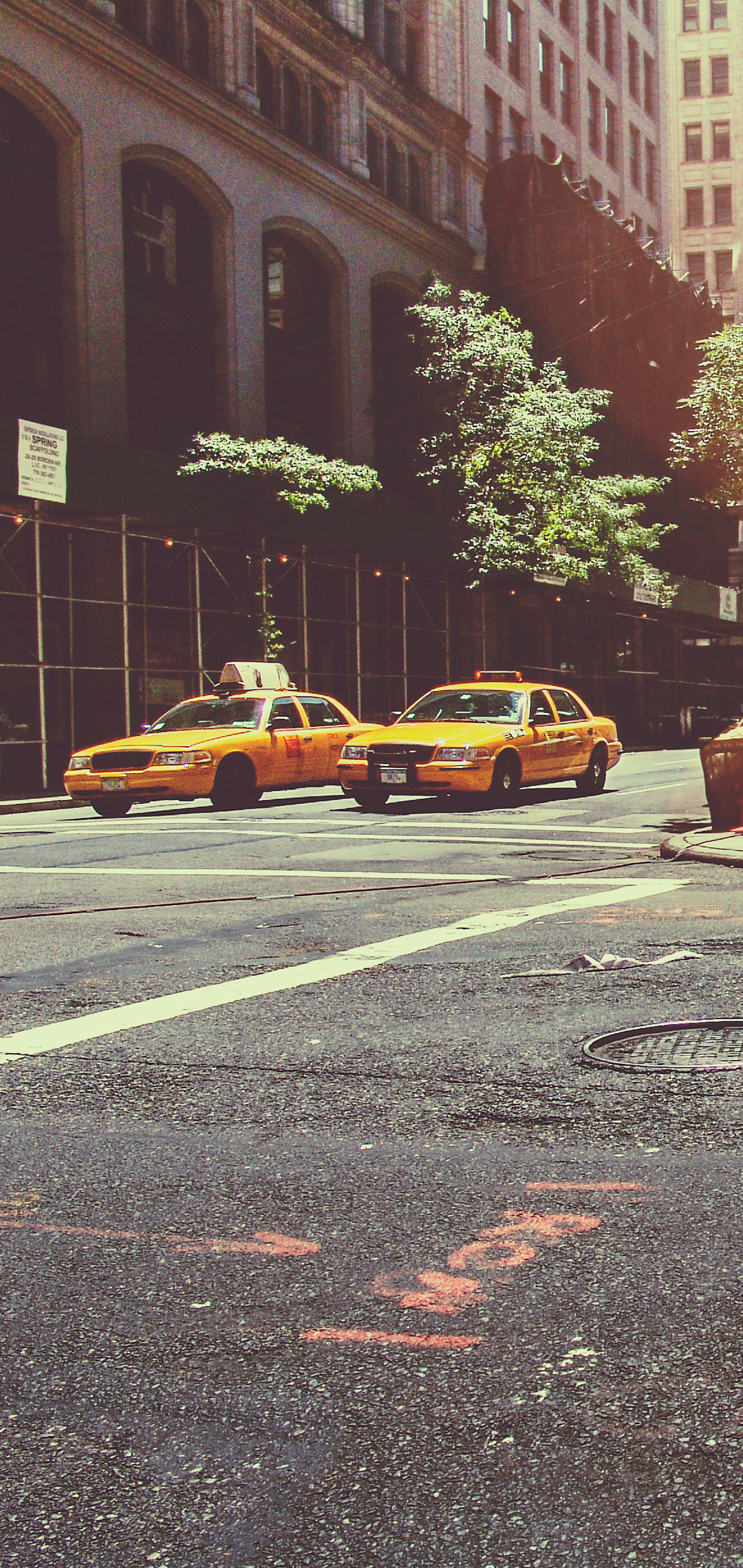 Taxi: Taxicab, A type of vehicle for hire with a driver, New York City. 1080x2280 HD Wallpaper.