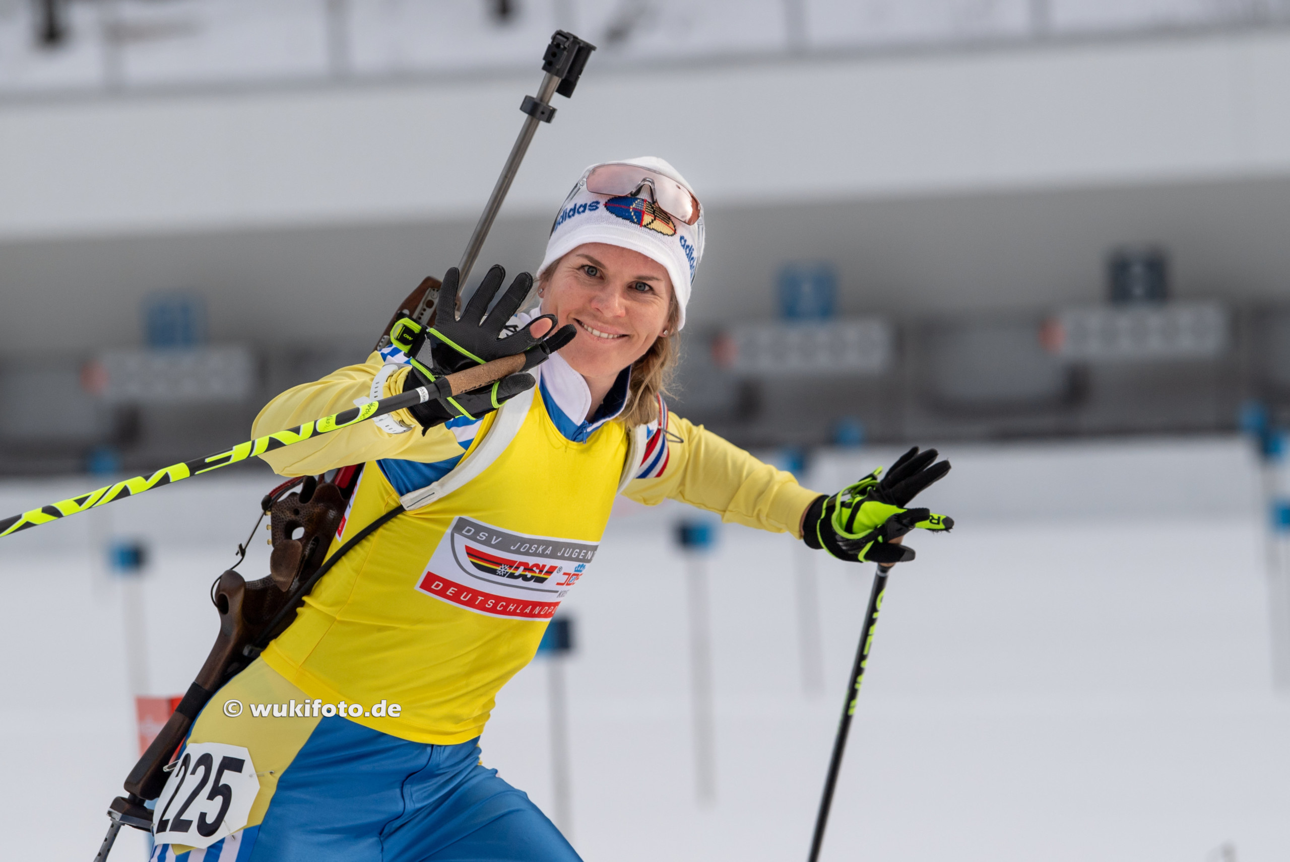 Biathlon: Nadine Horchler, A German former biathlete, 2016 IBU Open European Championships. 2560x1720 HD Background.