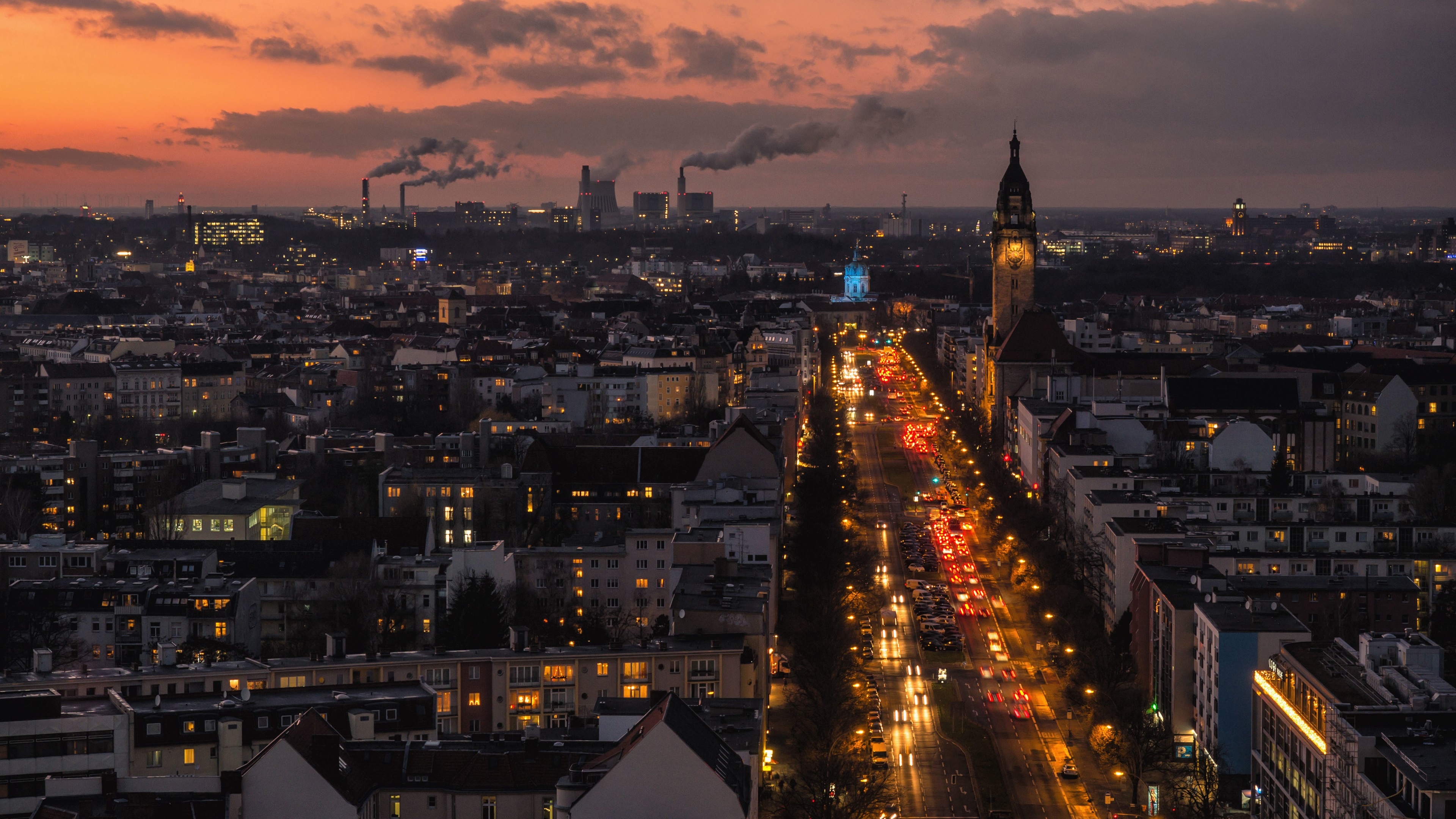 Berlin at night, Urban beauty, City lights, German capital, 3840x2160 4K Desktop