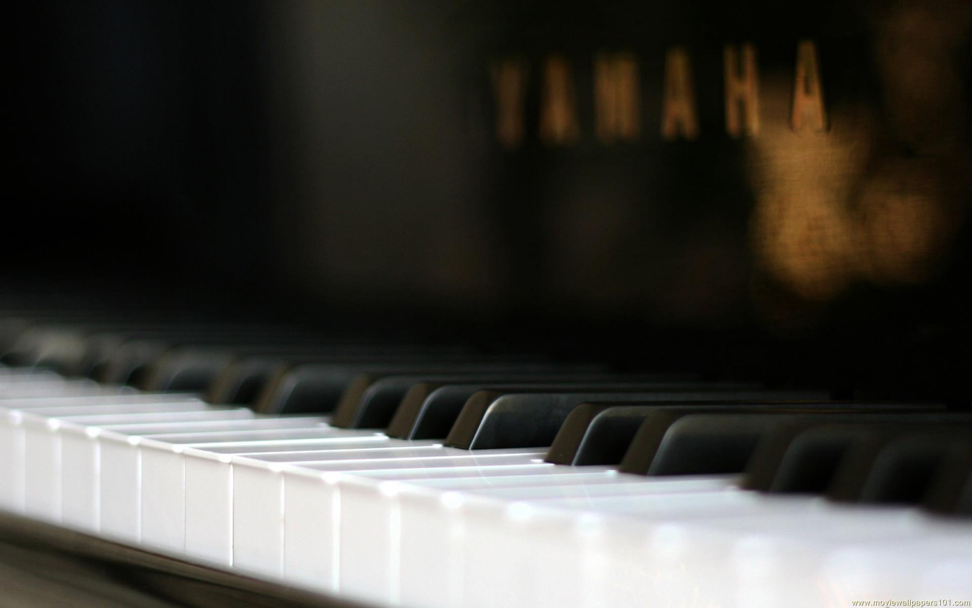 Grand Piano: Yamaha, A large musical instrument that played by pressing black and white keys on a keyboard. 1920x1200 HD Background.