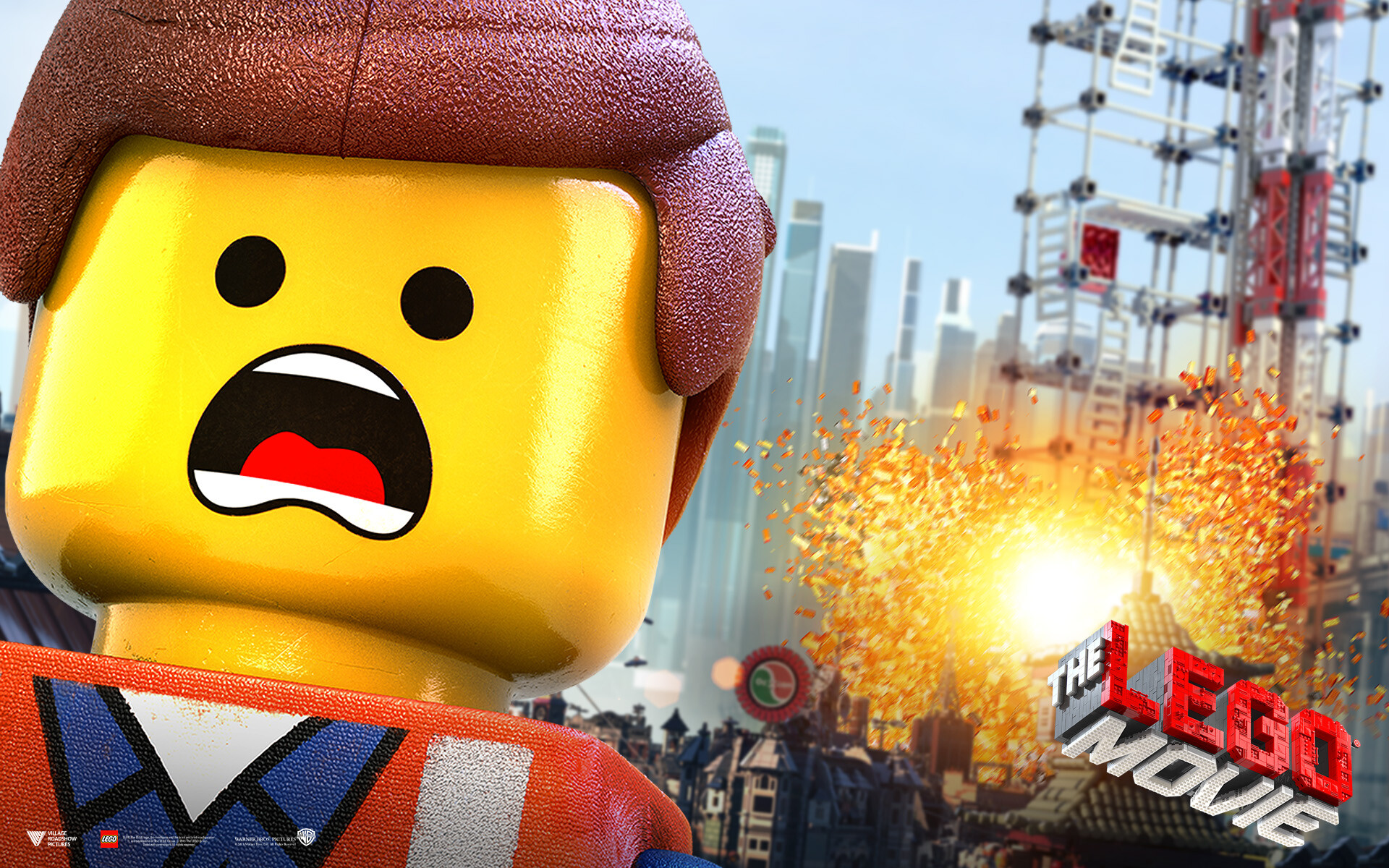 The Lego Movie: Emmet, A minifigure character in the franchise. 1920x1200 HD Background.