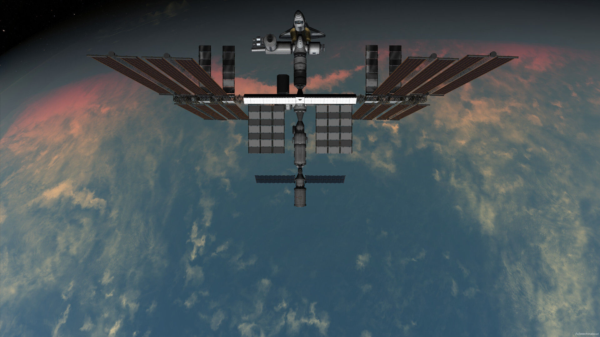 ISS: Has a total of eight solar arrays that provide power to the station. 1920x1080 Full HD Wallpaper.