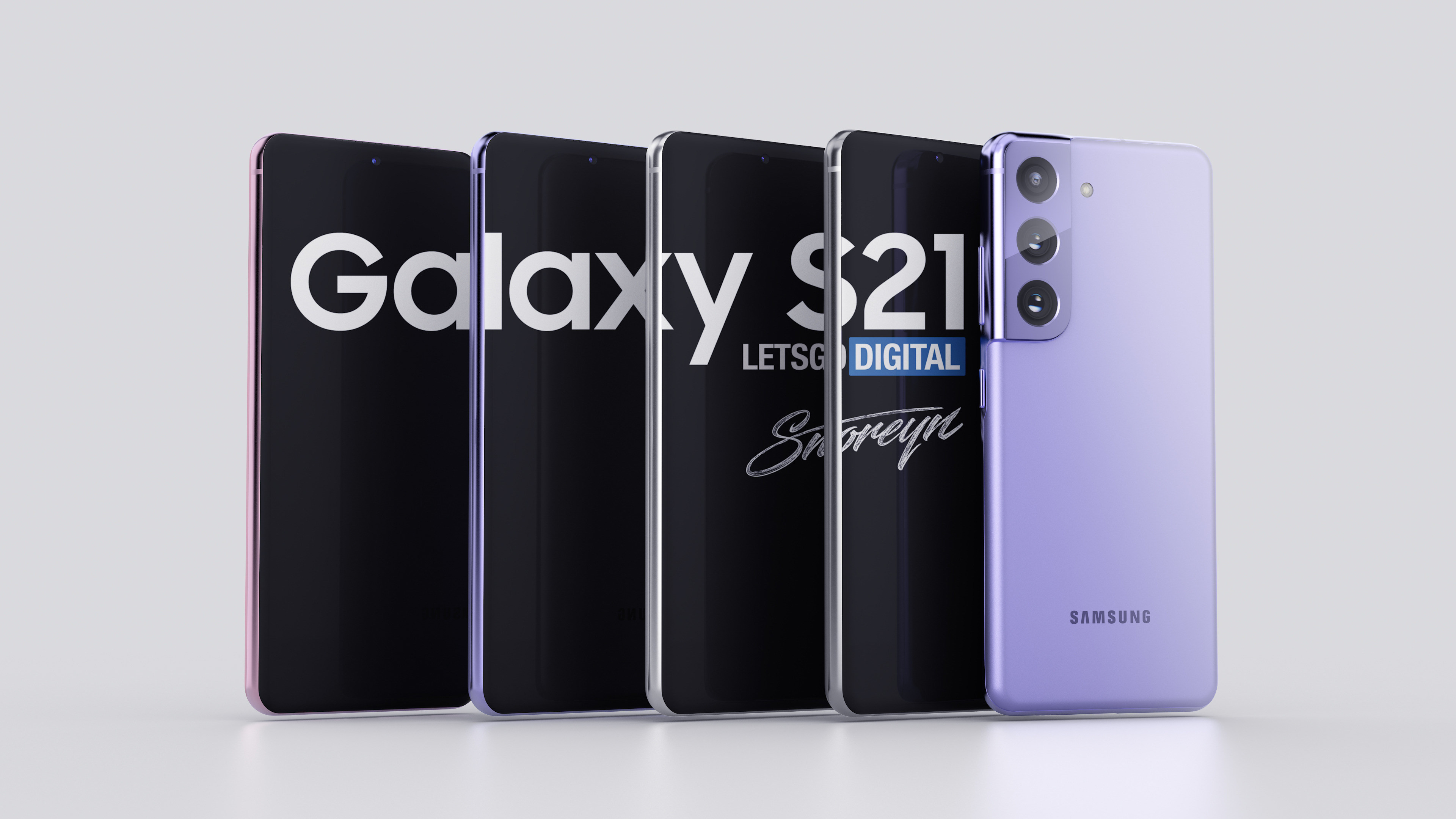 Samsung: Galaxy S21,5G Android smartphone, Announced Jan 2021, 6.2″ display, Exynos 2100 chipset. 3840x2160 4K Background.