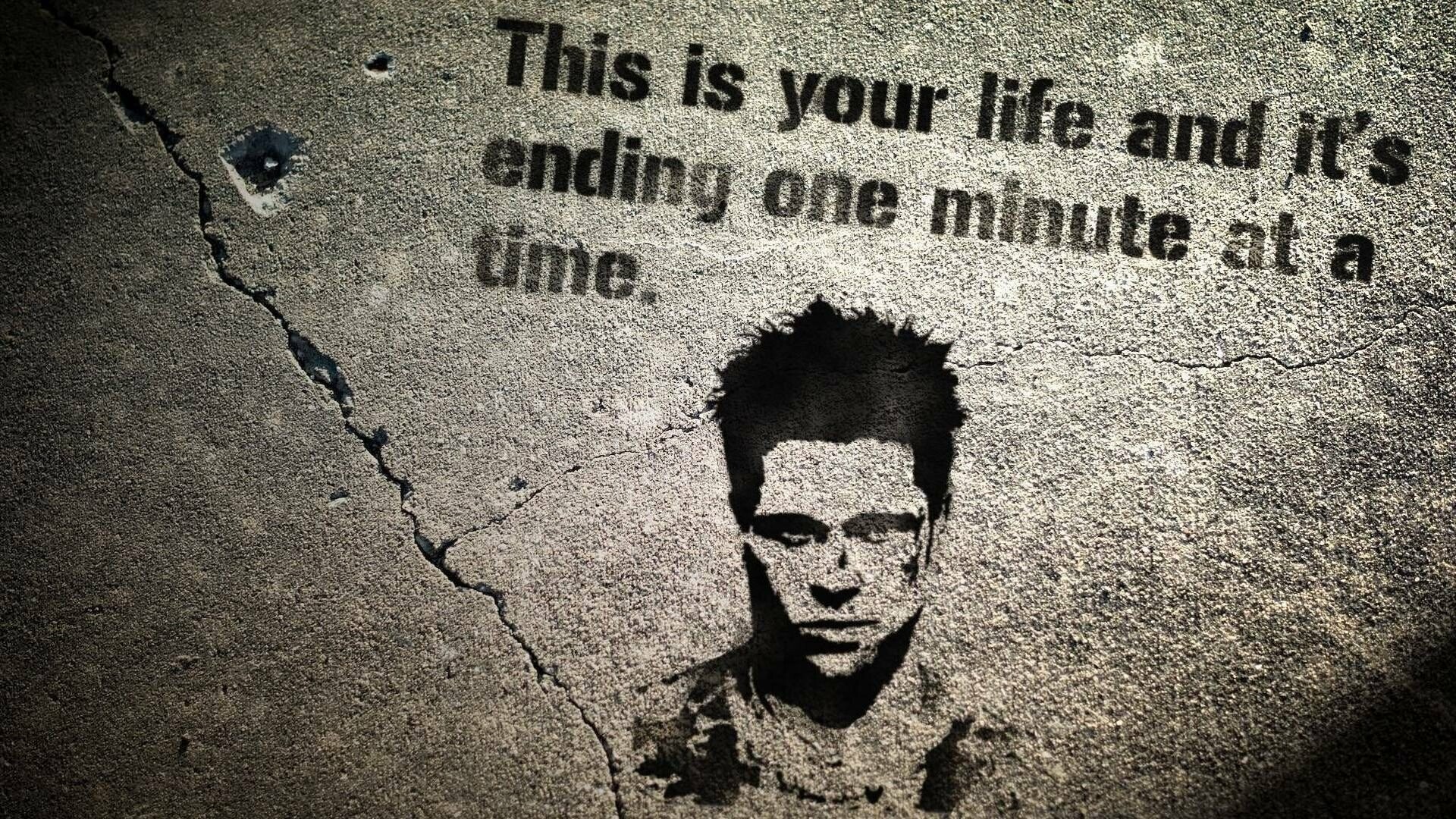 Fight Club: This is your life and it's ending one minute at a time, Tyler Durden. 1920x1080 Full HD Wallpaper.
