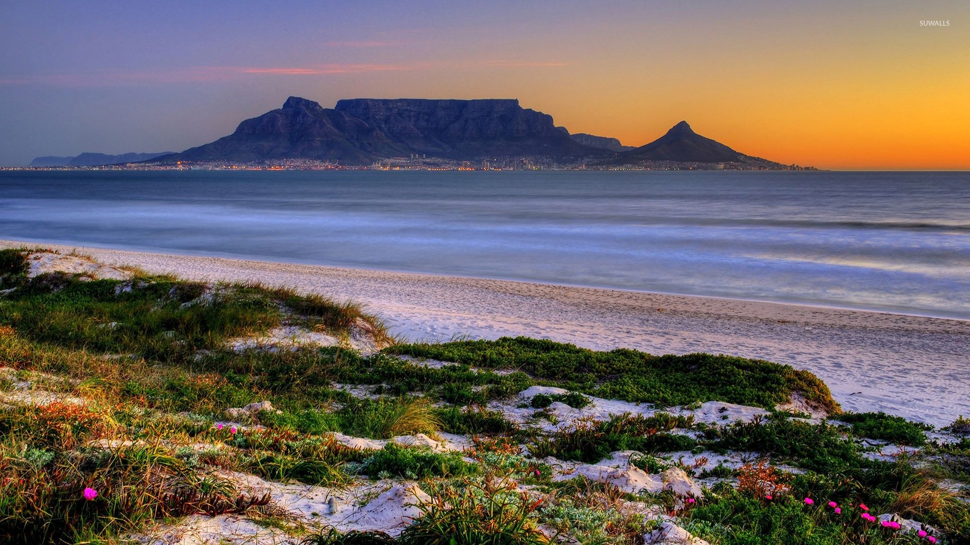 Africa, Digital coastal beach, Sunset high definition, Table Mountain, 1920x1080 Full HD Desktop