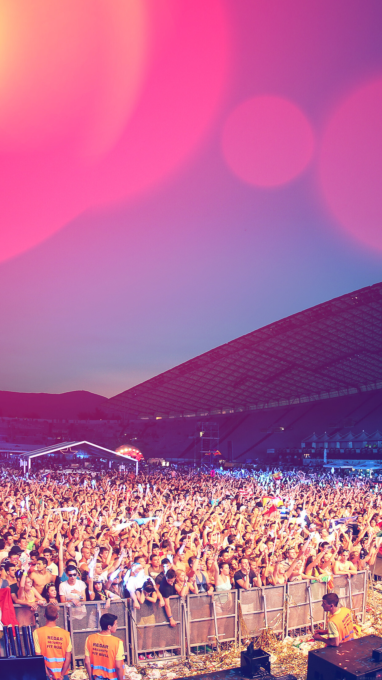 Party: Ultra Europe, A multi-venue outdoor electronic music festival. 1250x2210 HD Background.