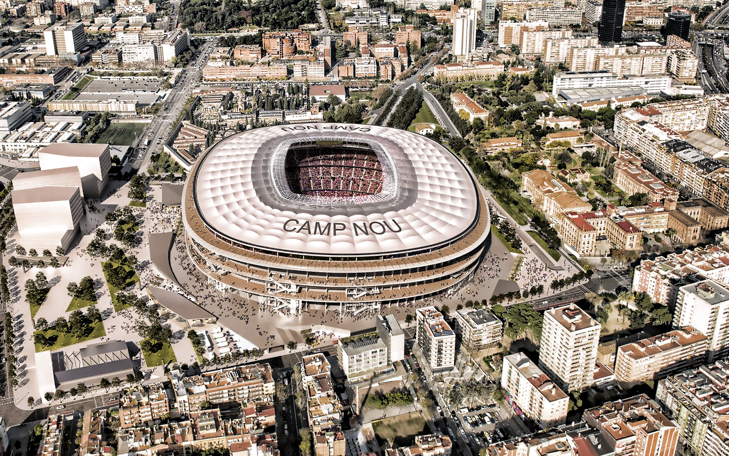 Barcelona City, Travels, Camp Nou project, FC Barcelona, 2560x1600 HD Desktop