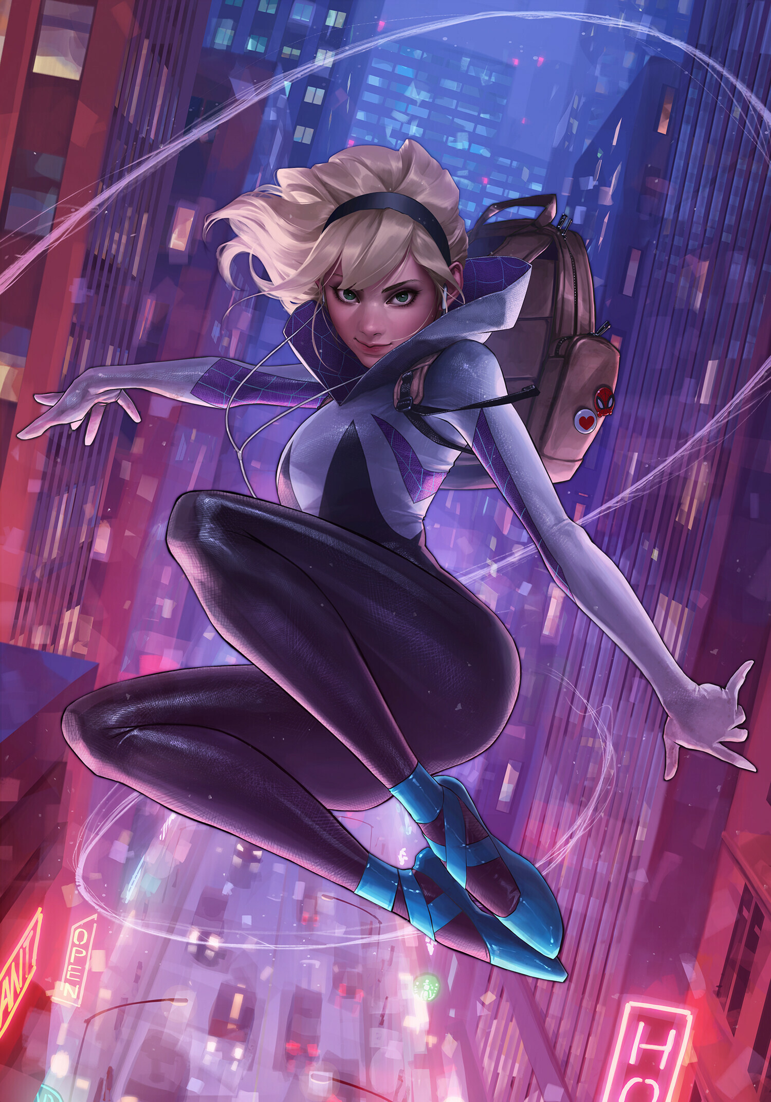 Gwen Stacy: Was bitten by a radioactive spider instead of Peter Parker and became Spider-Woman. 1500x2150 HD Background.