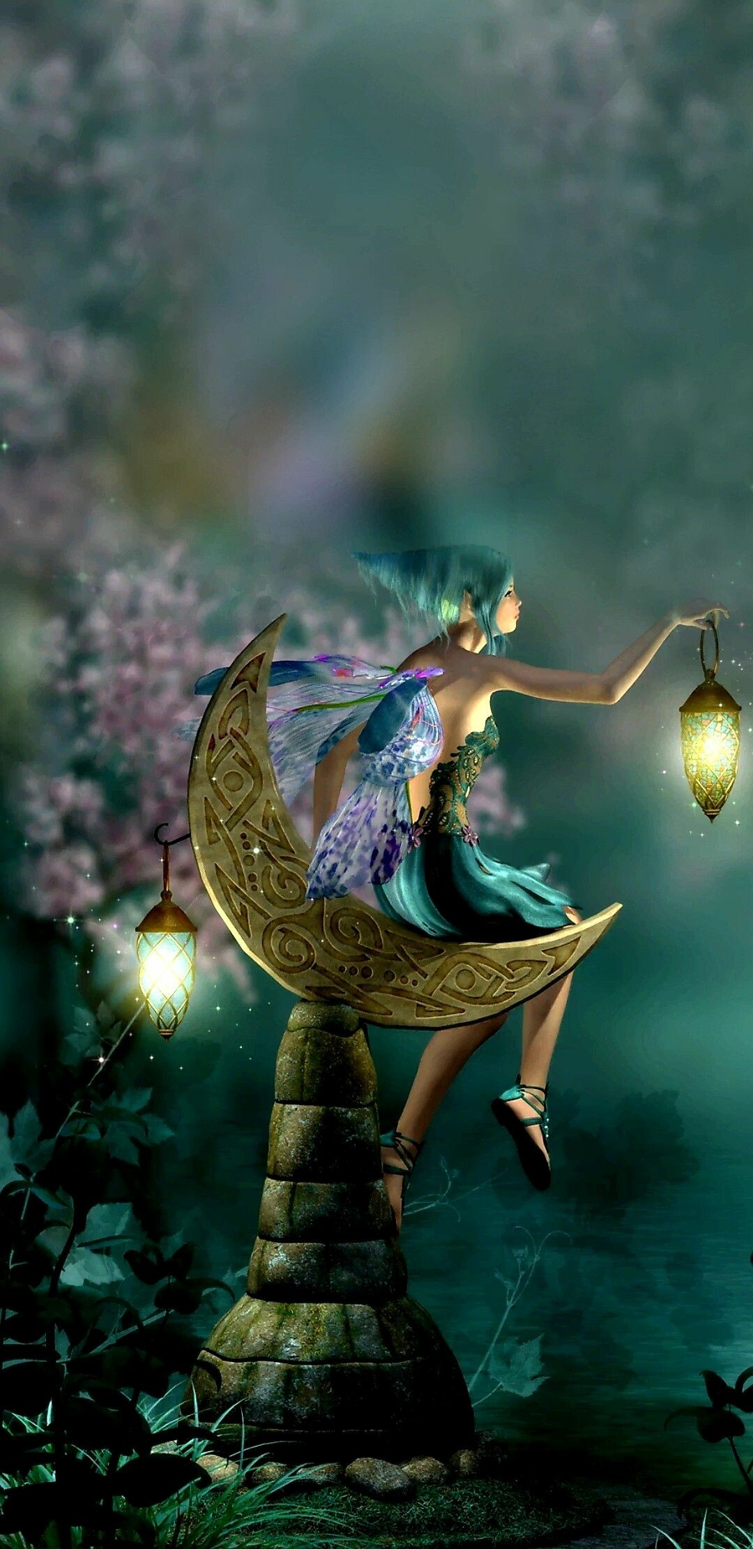 Fairy: Fairies, described as human in appearance and having magical powers. 1080x2220 HD Background.