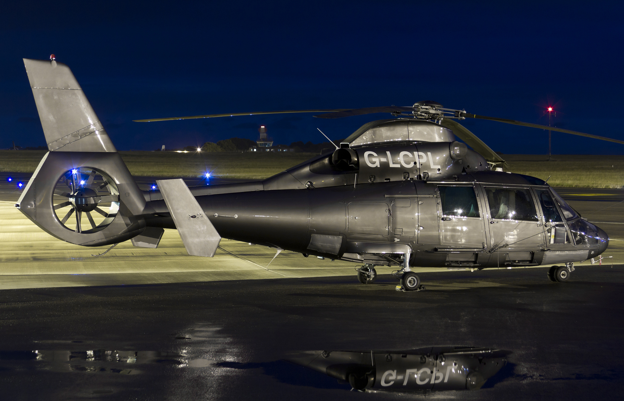 Eurocopter AS 365 N2, Dauphin 2, Black helicopter, 2180x1400 HD Desktop