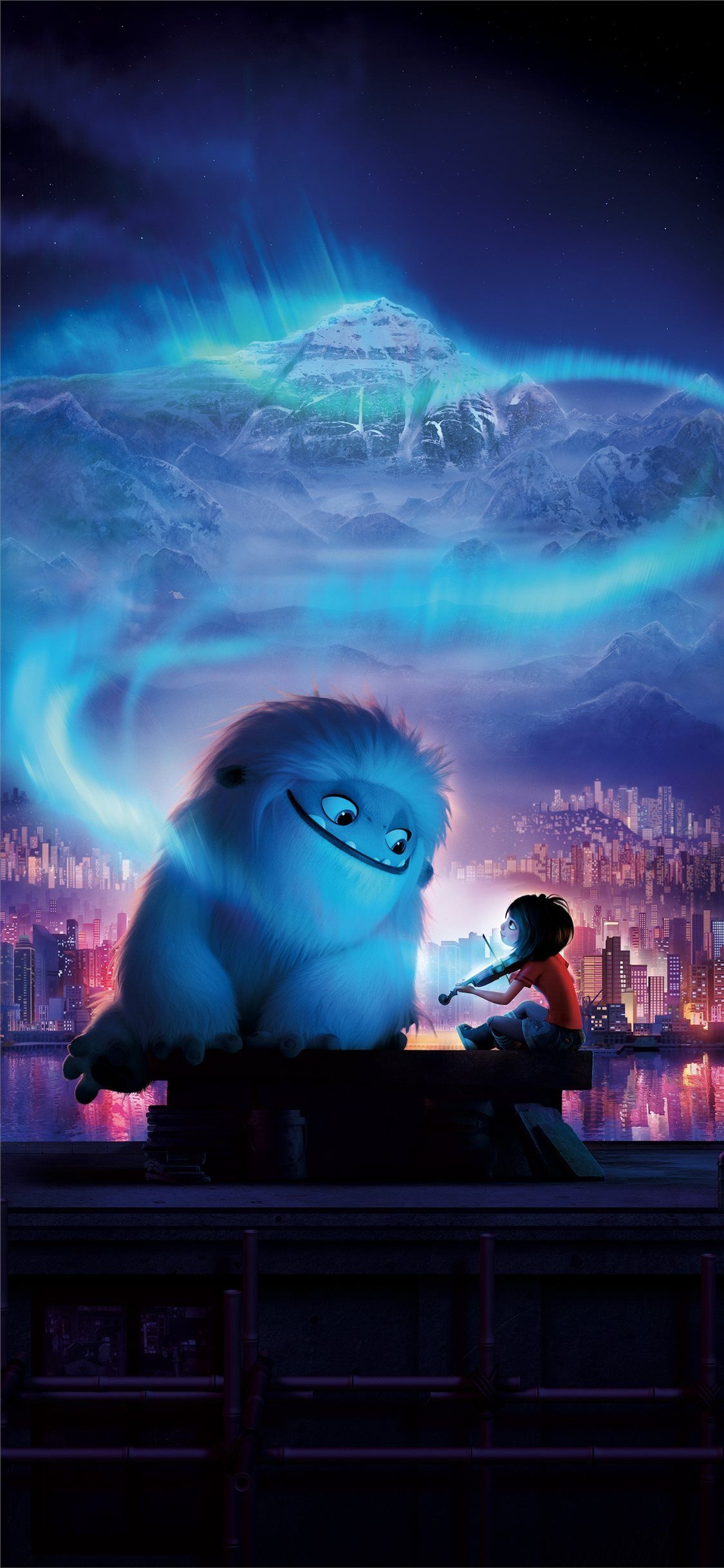 DreamWorks: Cartoon, A young Yeti escapes from a compound in Shanghai. 1130x2440 HD Background.