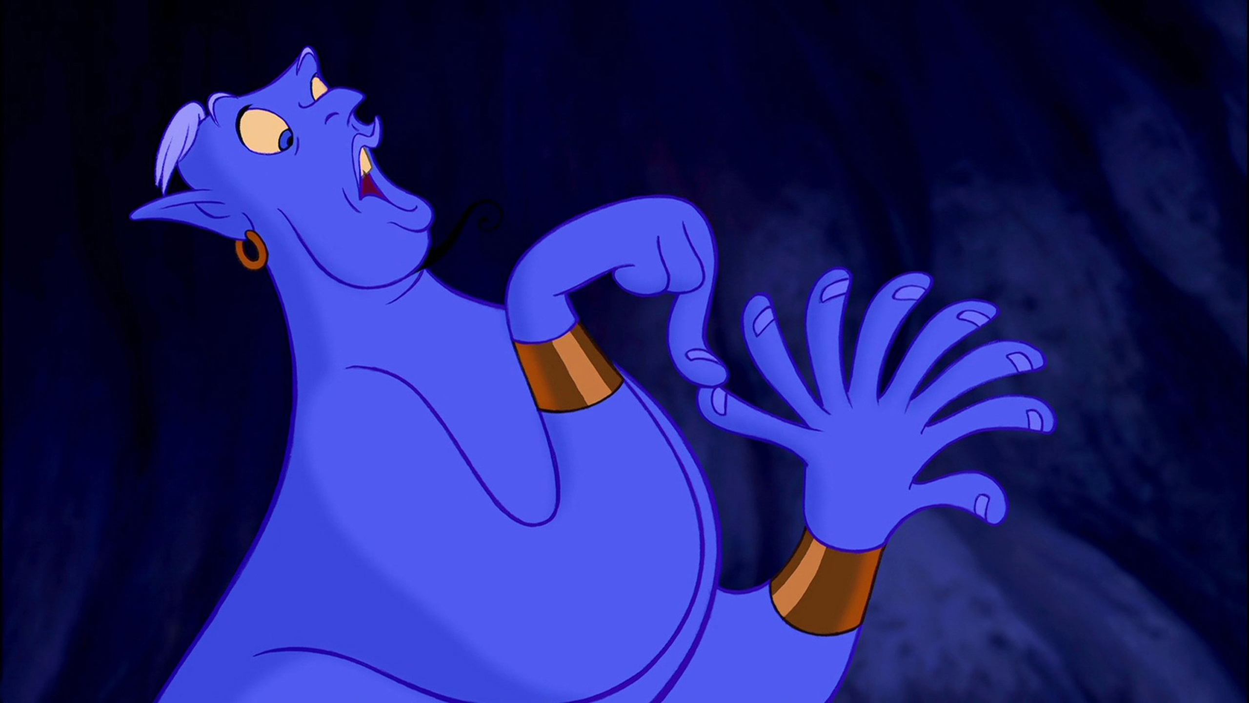 Genie, Counting on your fingers, Wallpaper HD, Aladdin, 2560x1440 HD Desktop