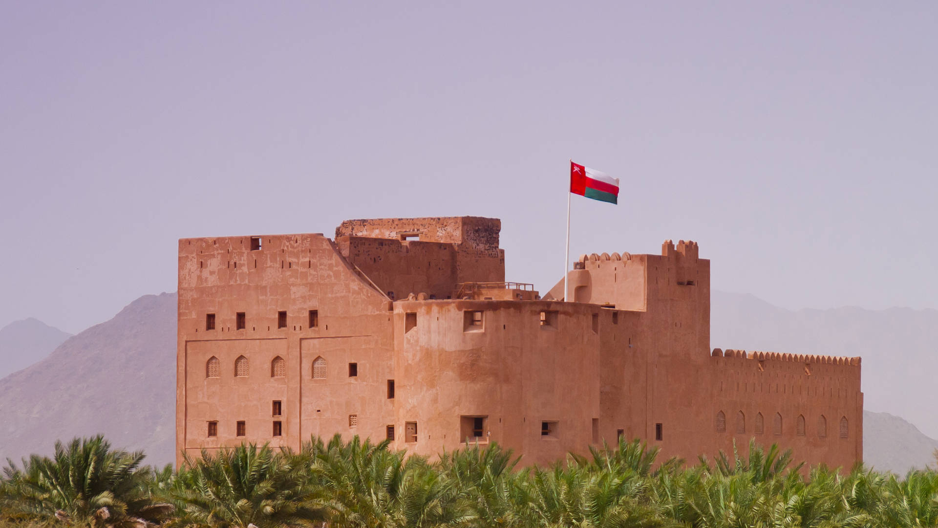 Oman: Jabreen Castle, Ad Dakhiliyah Governorate, Landmark. 1920x1080 Full HD Background.