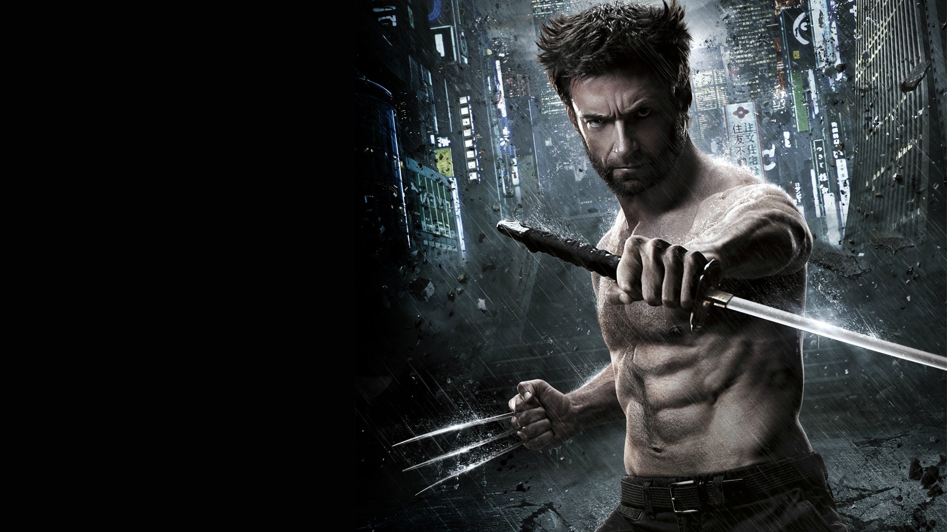 Hugh Jackman, Wolverine, Sword, Muscle, 1920x1080 Full HD Desktop