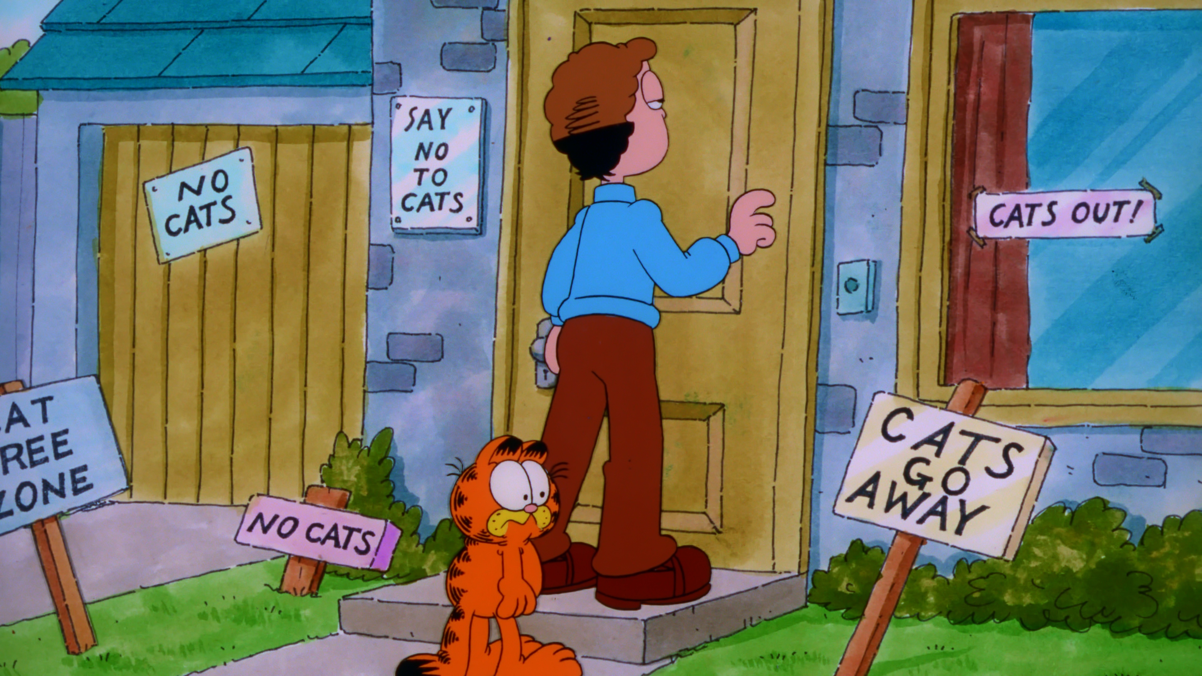 Garfield and Friends, Canned laughter, Man who hated cats, 1994, 3840x2160 4K Desktop