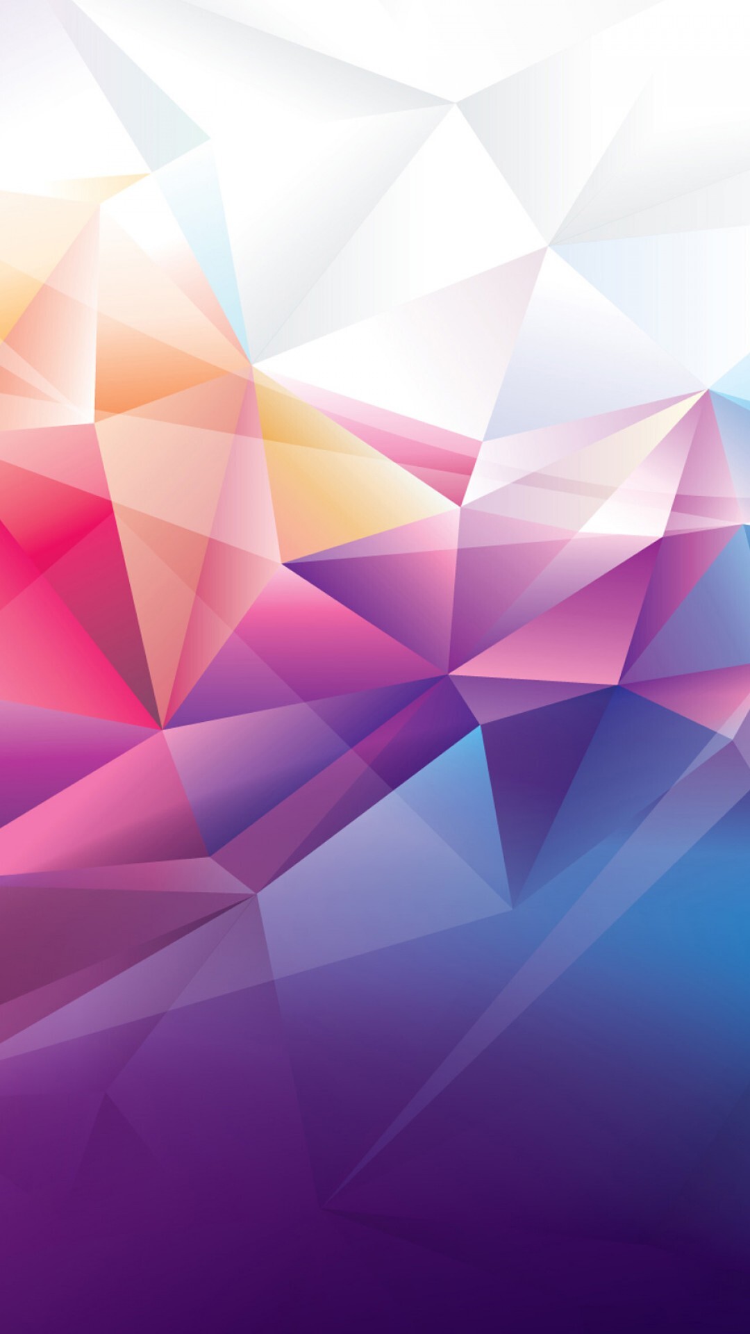 Triangle: Polygons, Orange, Red, Blue, Abstract pattern. 1080x1920 Full HD Background.