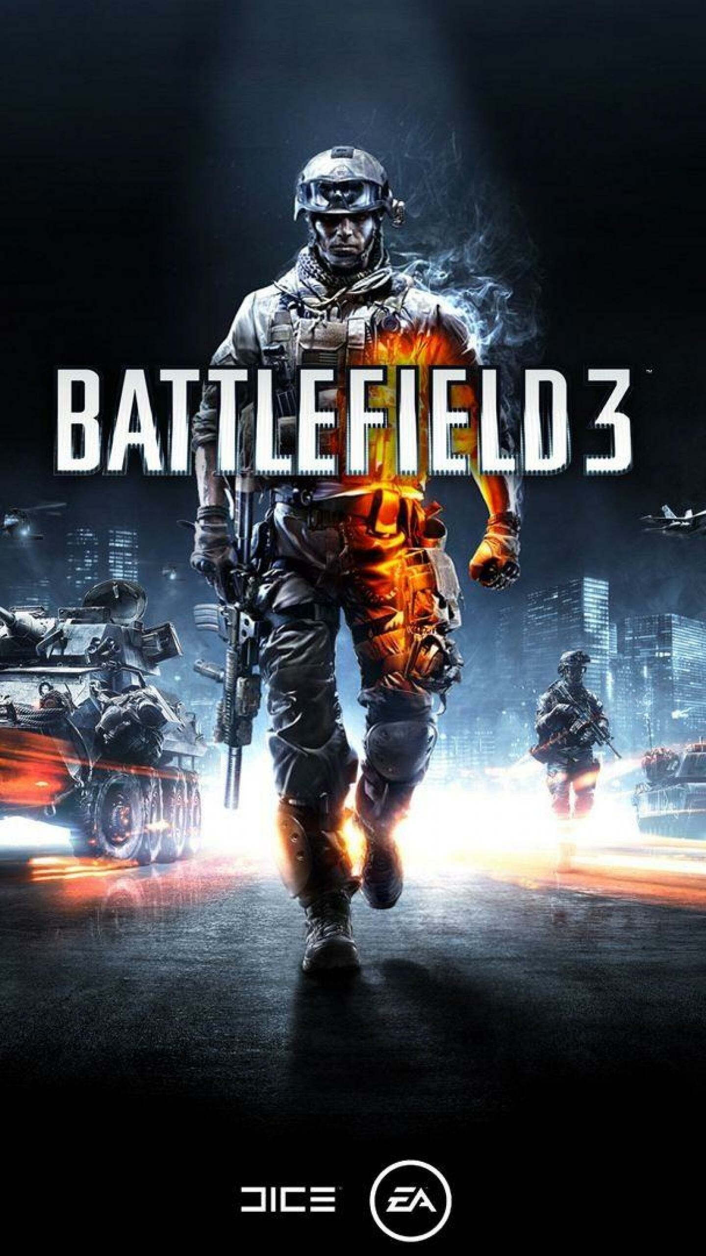 Battlefield 3: Campaign story, set during the fictional “War of 2014” and covers events that occur over the span of nine months. 1440x2560 HD Wallpaper.