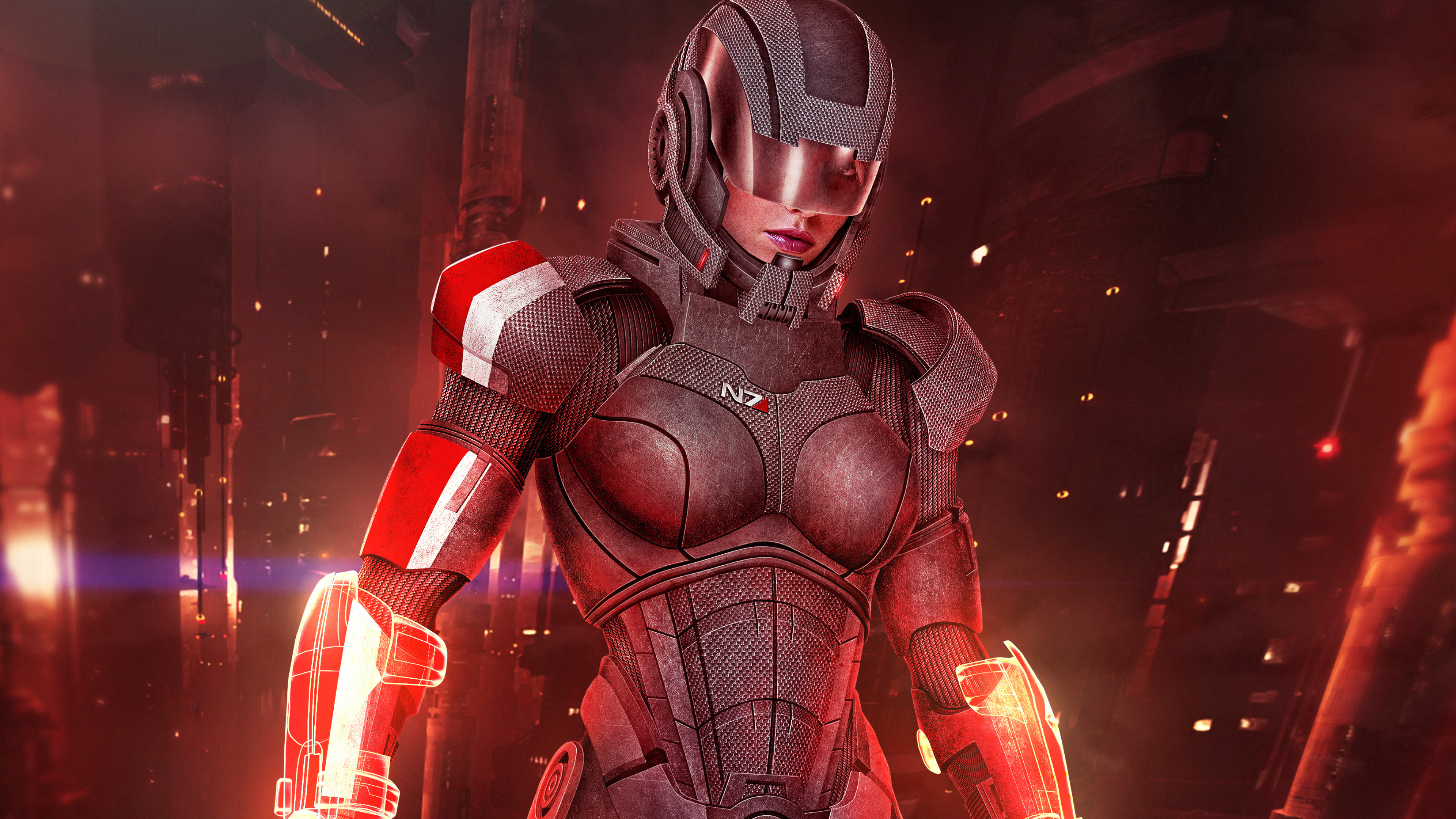 Mass Effect 3: Omega, Shepard and Femshep, Stunning 4K wallpapers, Great visuals, 3840x2160 4K Desktop