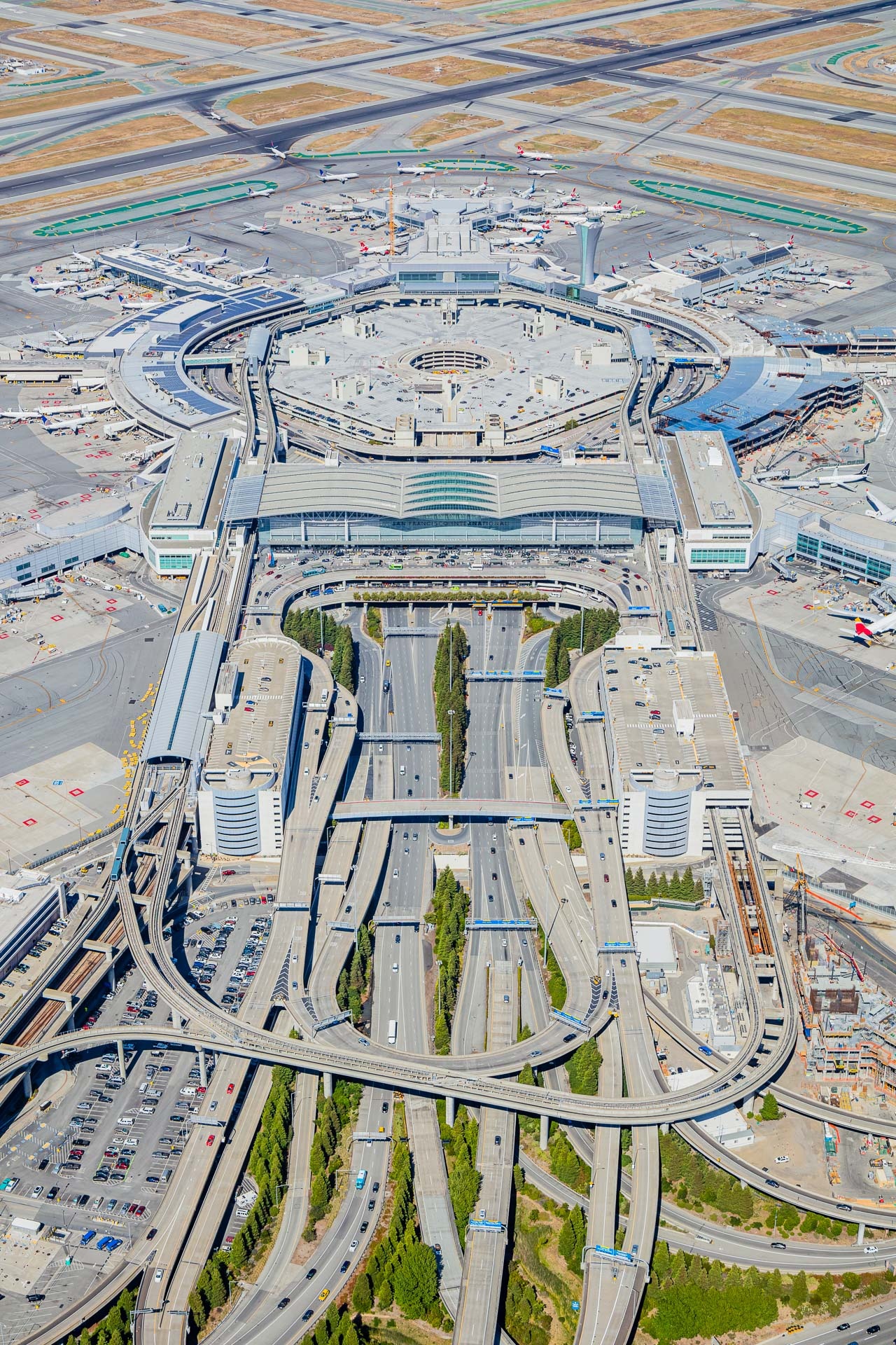 San Francisco International Airport, Entrance, Aerial fine art, 1280x1920 HD Handy
