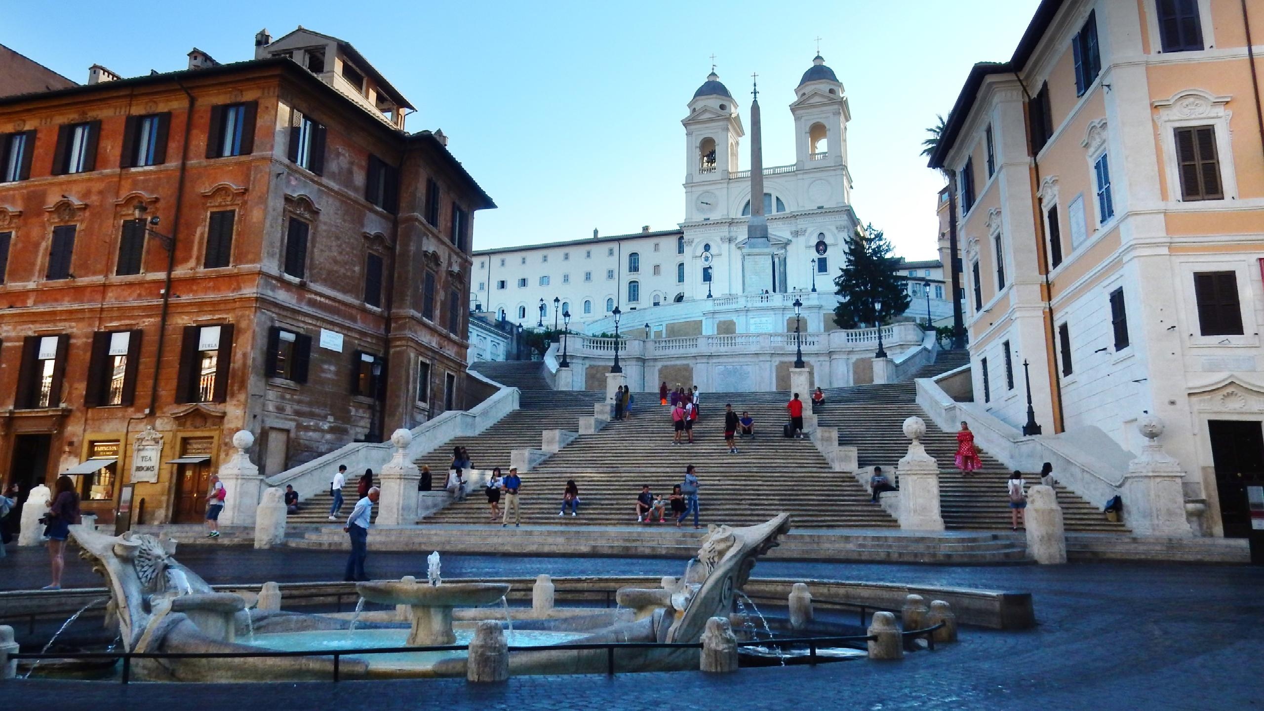 Piazza di Spagna, Rome, Travels, Symbols of the Eternal City, 2560x1440 HD Desktop