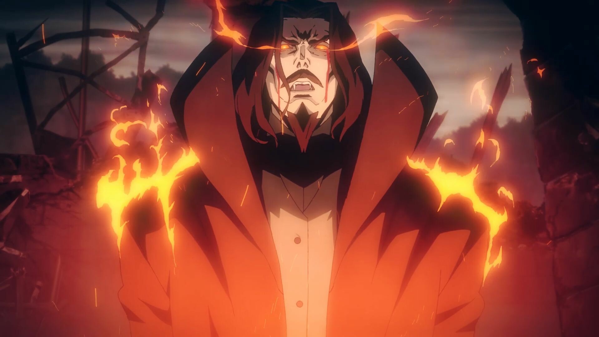 Castlevania (Netflix): Dracula, A vampire and a sorcerer, The main antagonist of the series and the final boss of almost every installment. 1920x1080 Full HD Wallpaper.