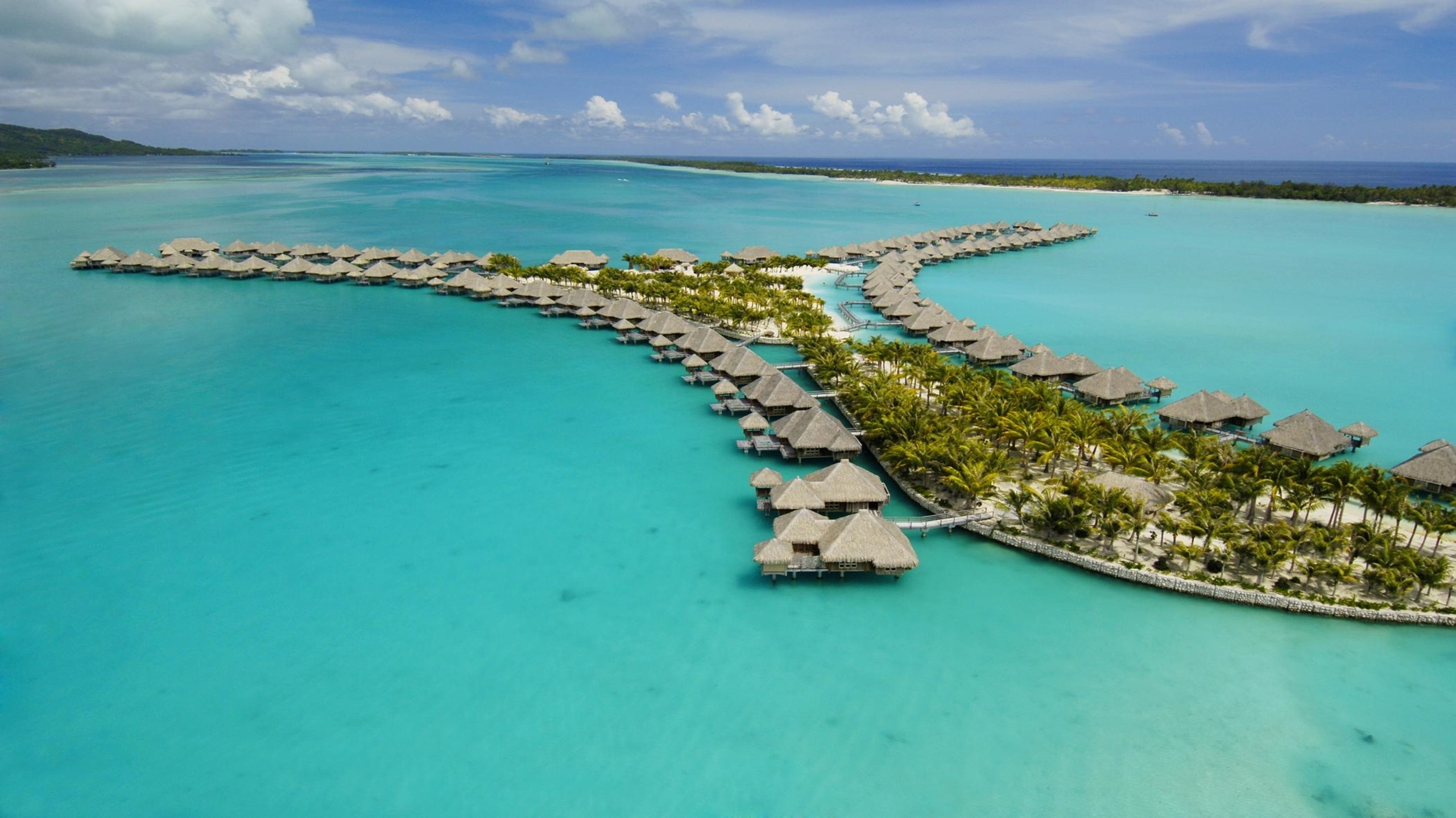 St. Regis Bora Bora, Overwater villas, French Polynesia, Desktop background, 2560x1440 HD Desktop