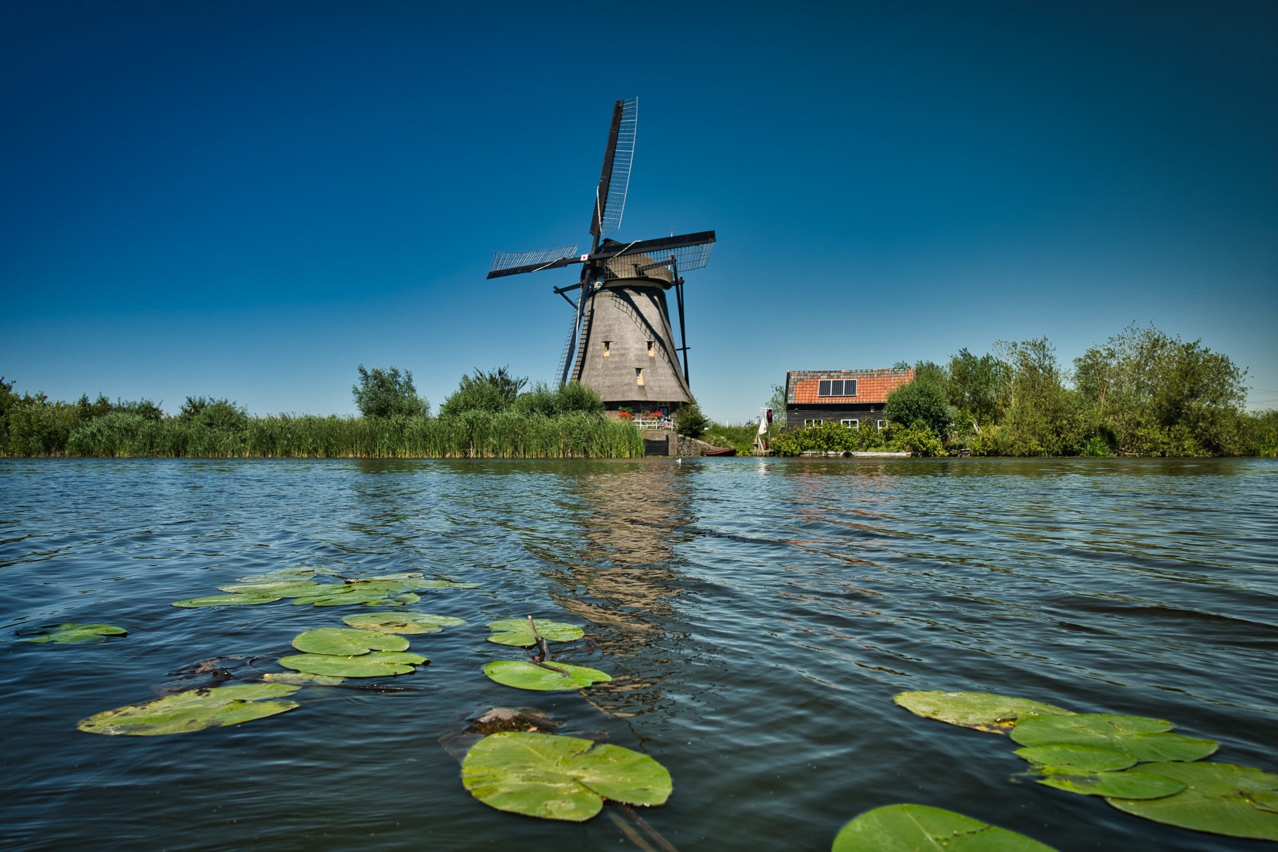 Windmills at Kinderdijk, Travel in pink, 2560x1710 HD Desktop