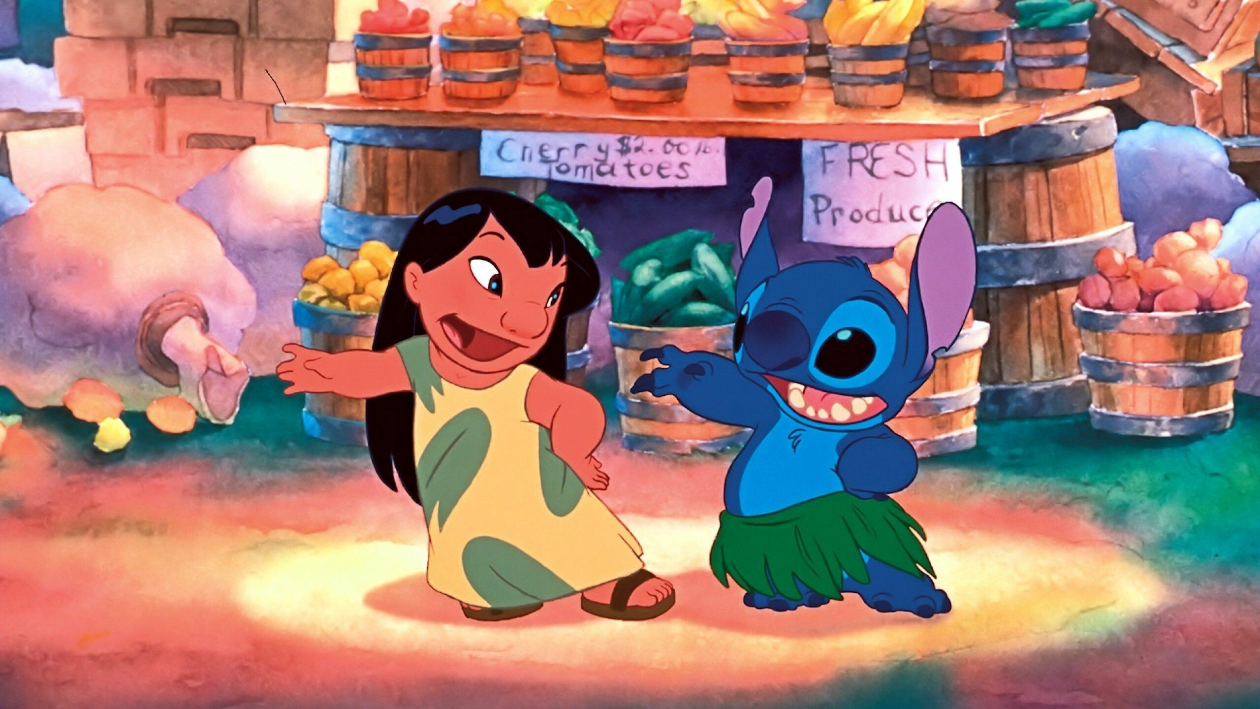 Lilo and Stitch: The 42nd Disney animated feature film, 2002 movie. 2560x1440 HD Background.