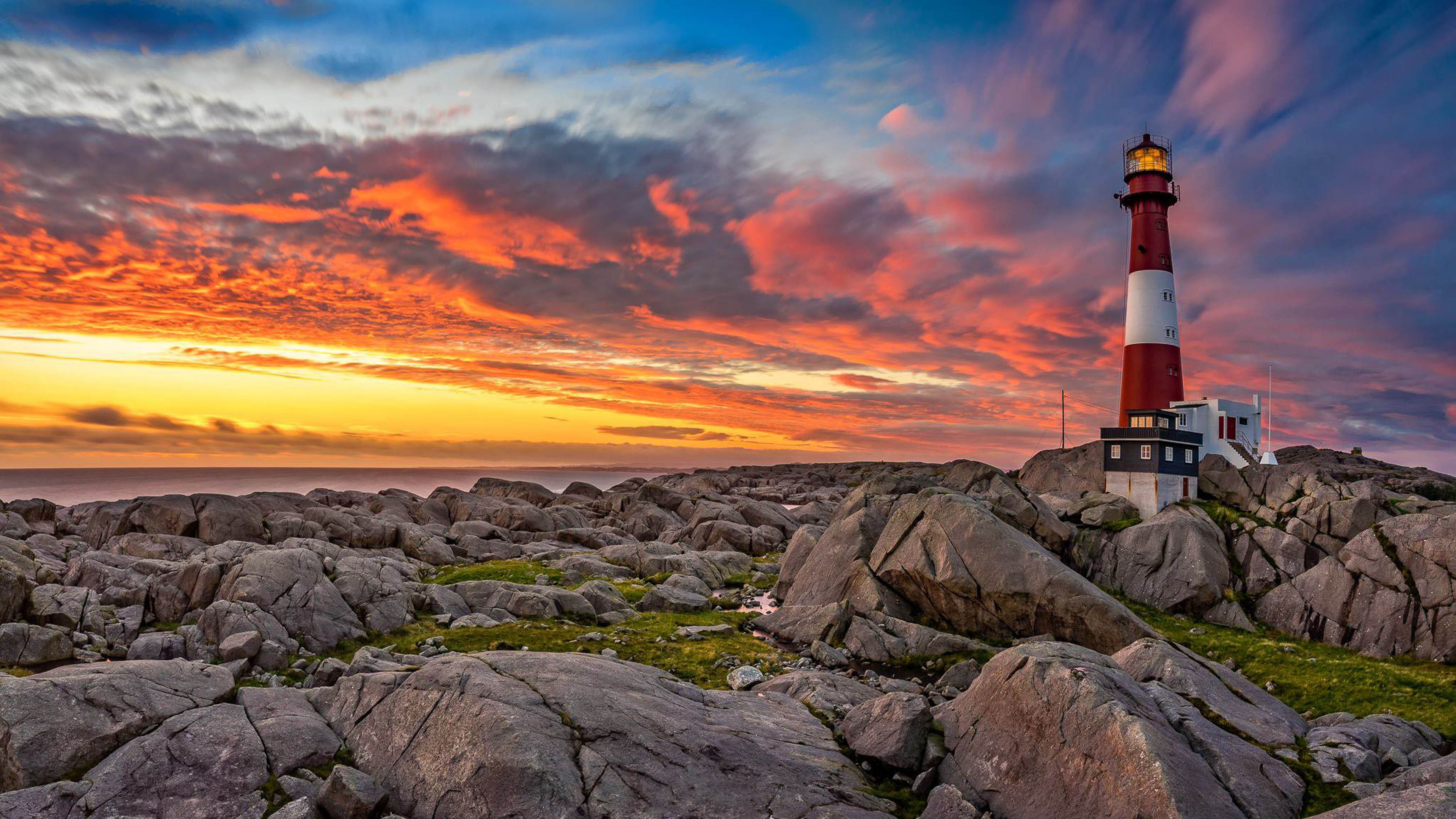 Lighthouse, Tranoy Lighthouse, Northern Norway, Stunning landscape, 3840x2160 4K Desktop