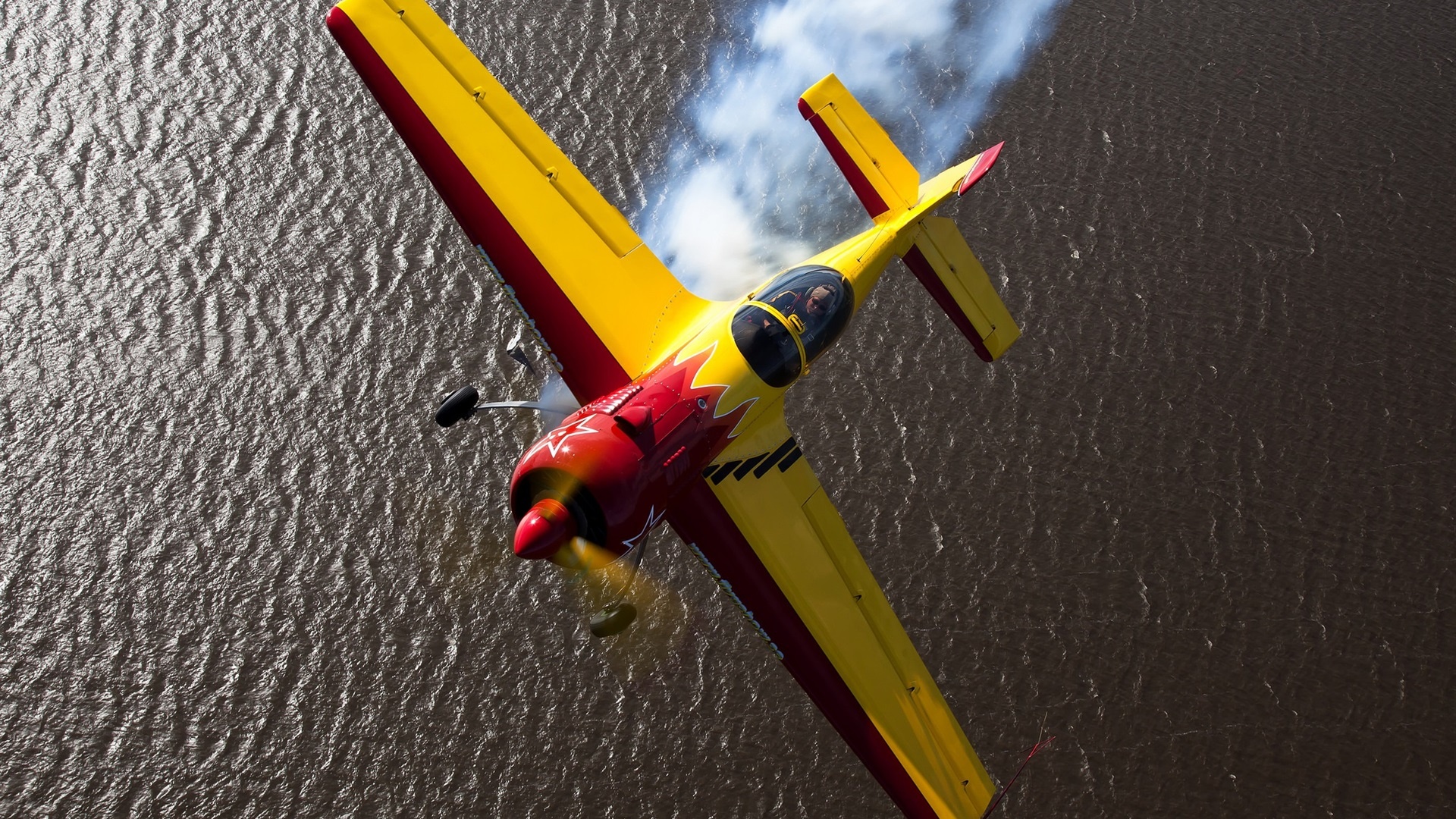 Air Racing: Aerobatics in airplanes motorsport, Extreme adventure sport. 1920x1080 Full HD Wallpaper.