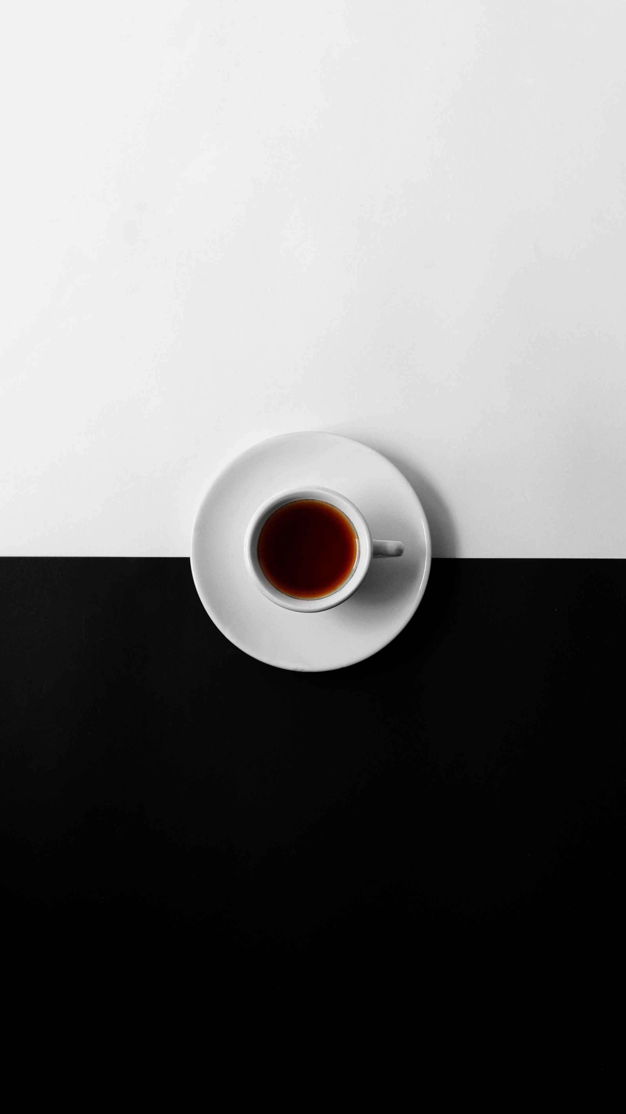 Cup of tea, Black and white, Minimal wallpaper, 2160x3840 4K Handy