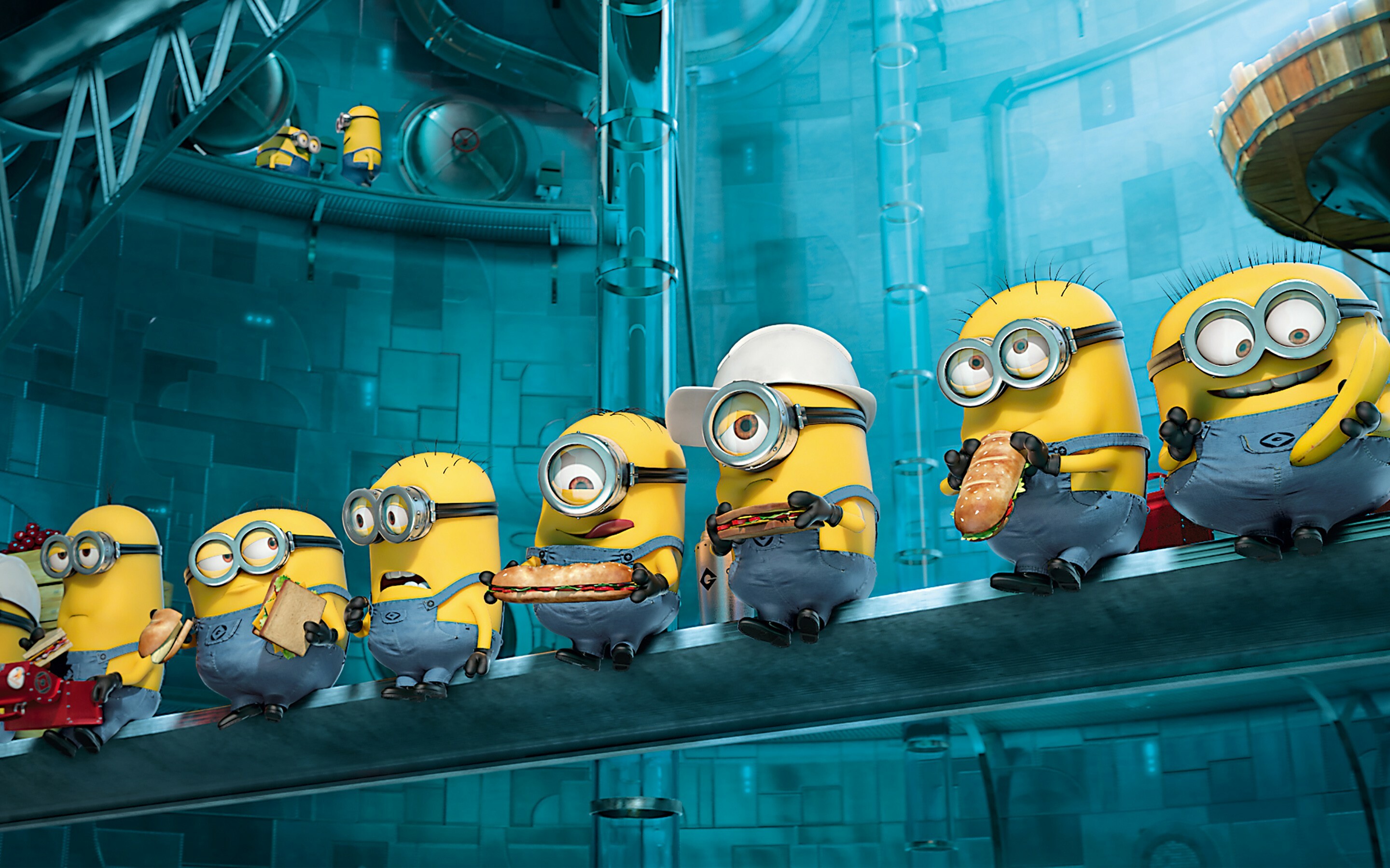 Despicable Me: Minions, Small, yellow capsule-shaped creatures with round gray glasses. 2880x1800 HD Background.