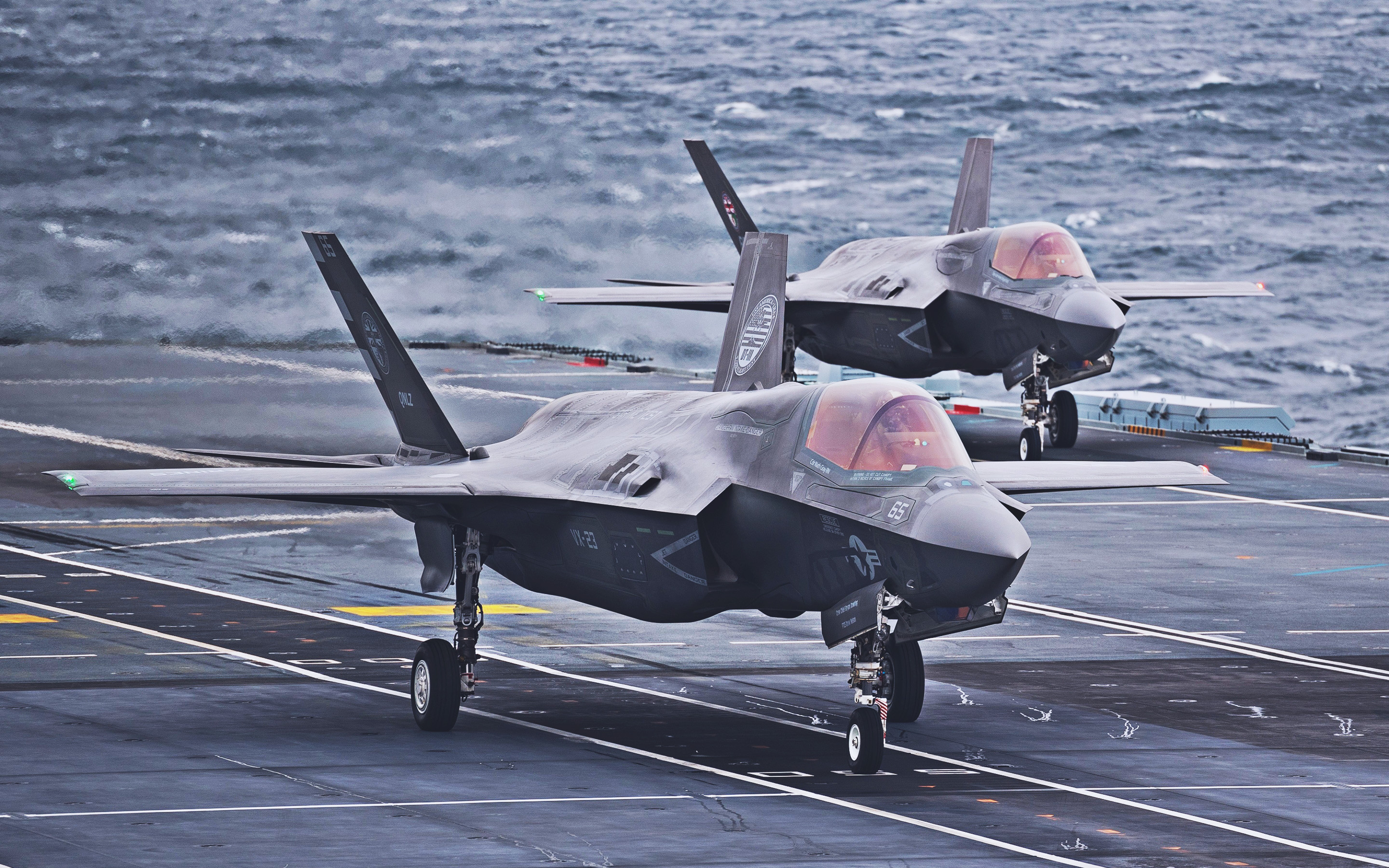Lockheed Martin f 35 lightning ii, Aircraft carrier, Fighters, Combat aircraft, 2880x1800 HD Desktop