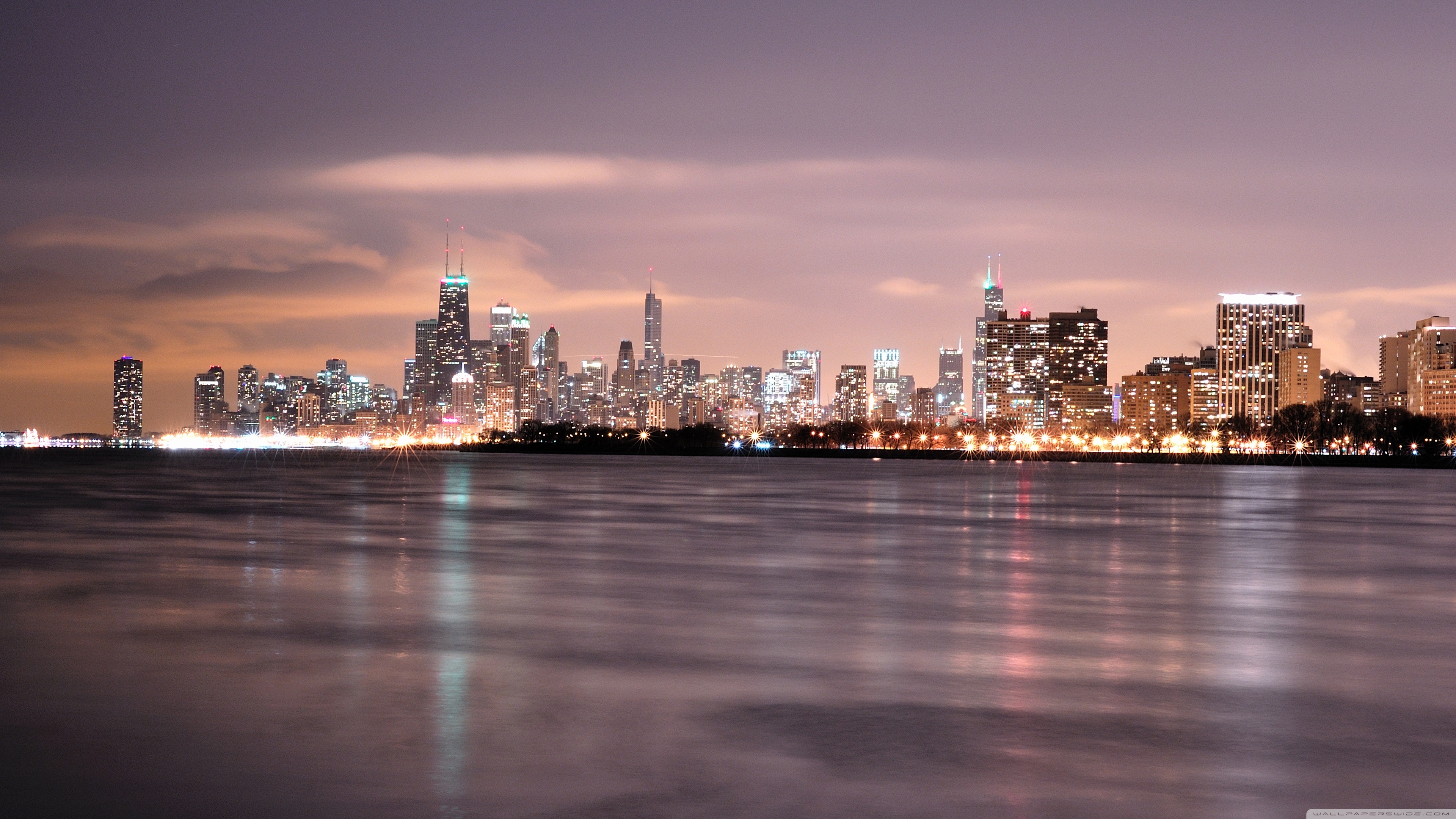 Chicago: Was founded near a portage between the Great Lakes and the Mississippi River watershed. 3840x2160 4K Wallpaper.
