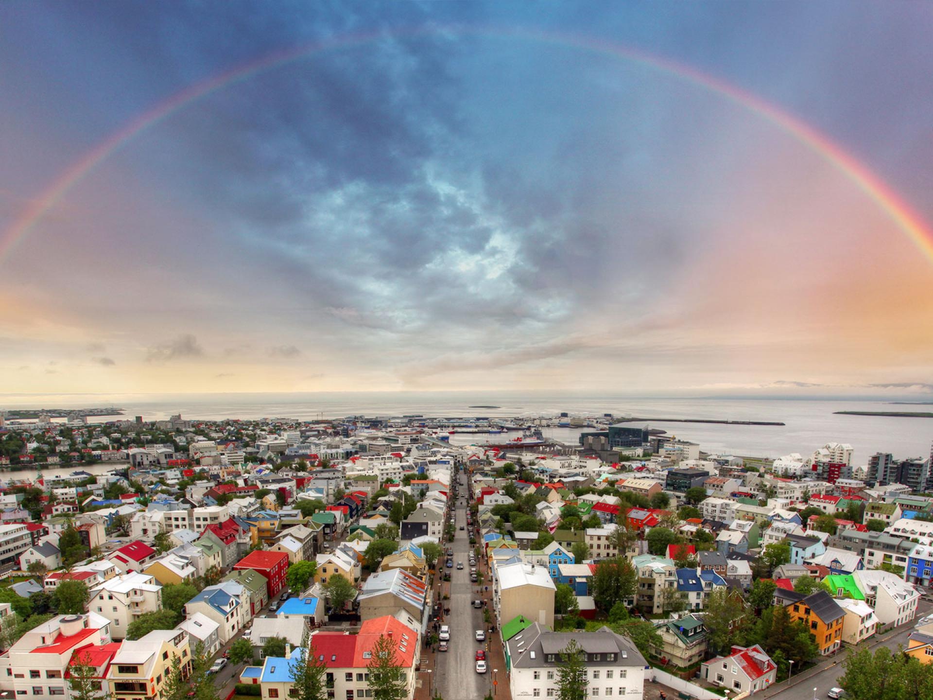 Reykjavik, Urban landscape, Scenic views, Iceland, 1920x1440 HD Desktop