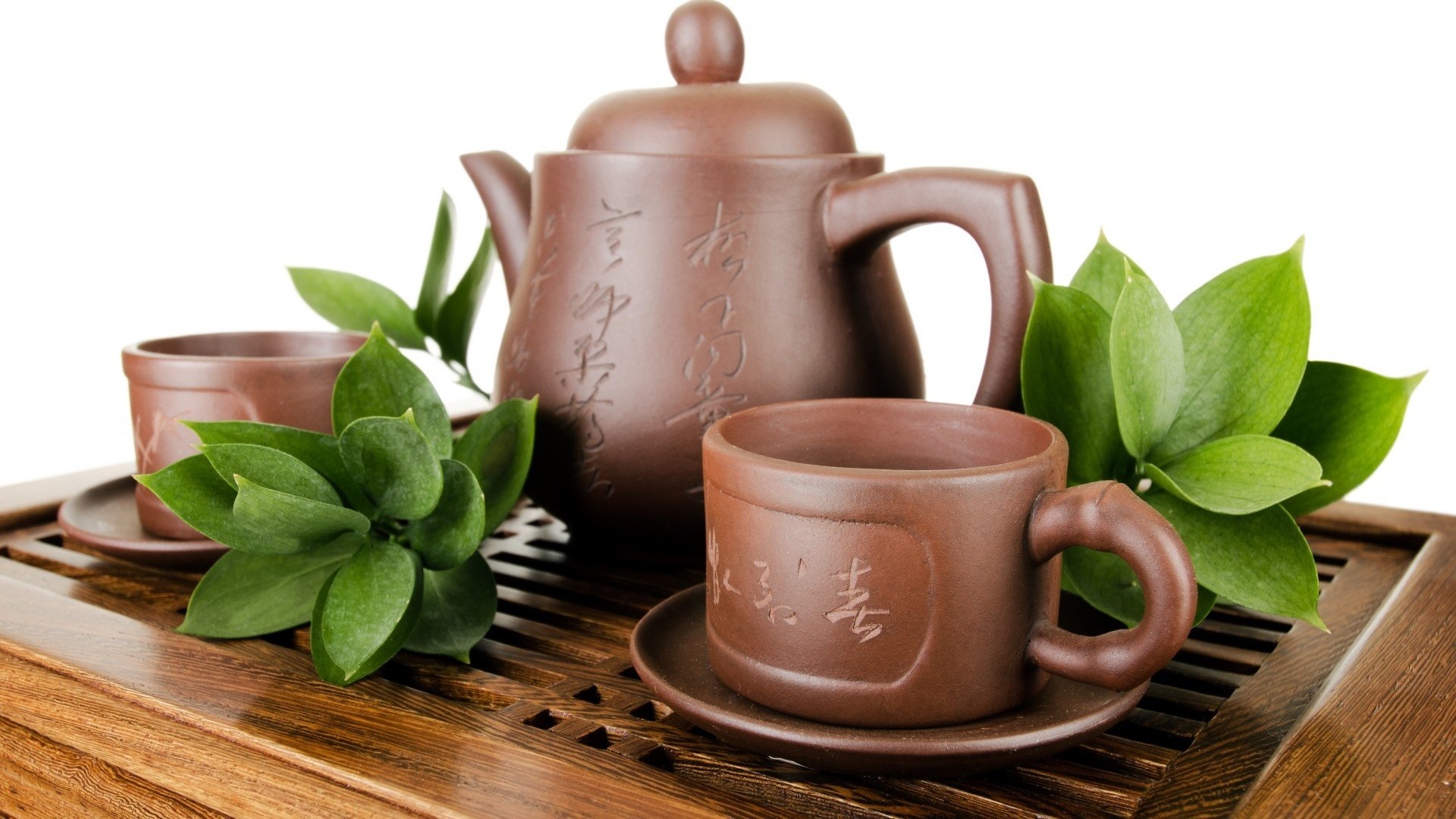 Teapot wallpaper download, Pottery tea leaf cup, Tea time motif, Artisanal, 1920x1080 Full HD Desktop