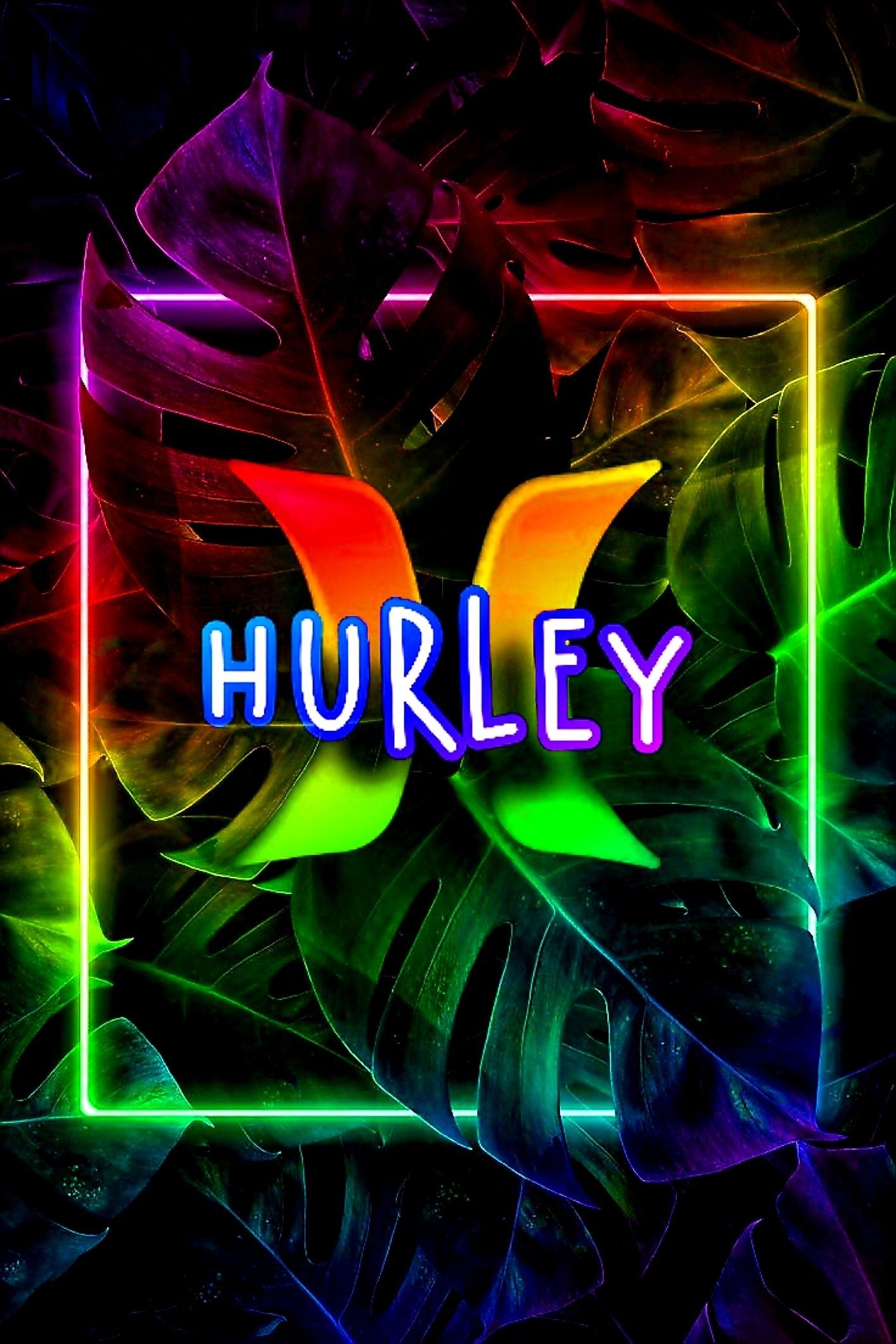 Neon, Hurley Logo Wallpaper, 1420x2120 HD Handy