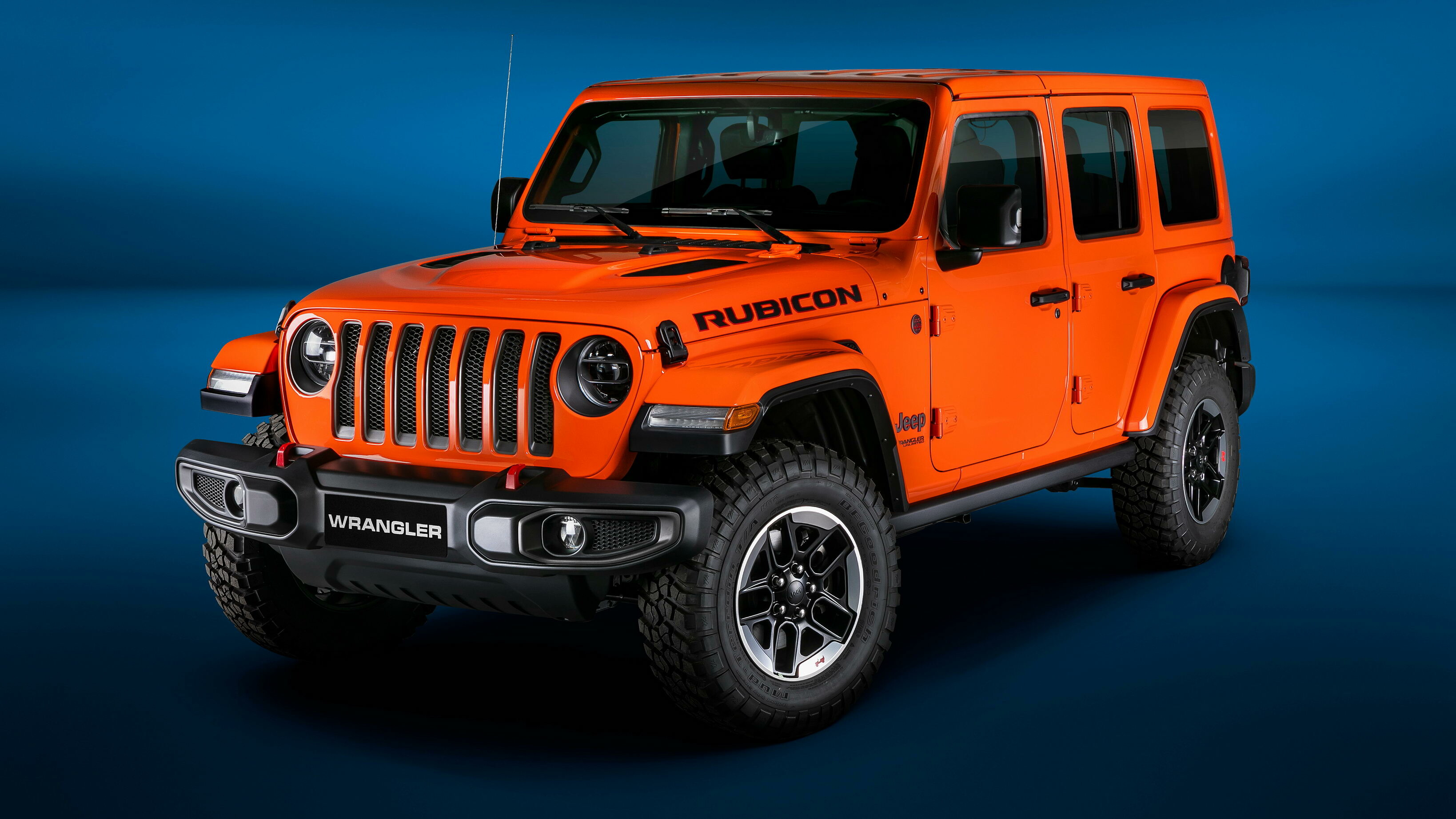 Jeep Wrangler: Unlimited Rubicon 2018 model, American manufacturer. 3280x1850 HD Background.