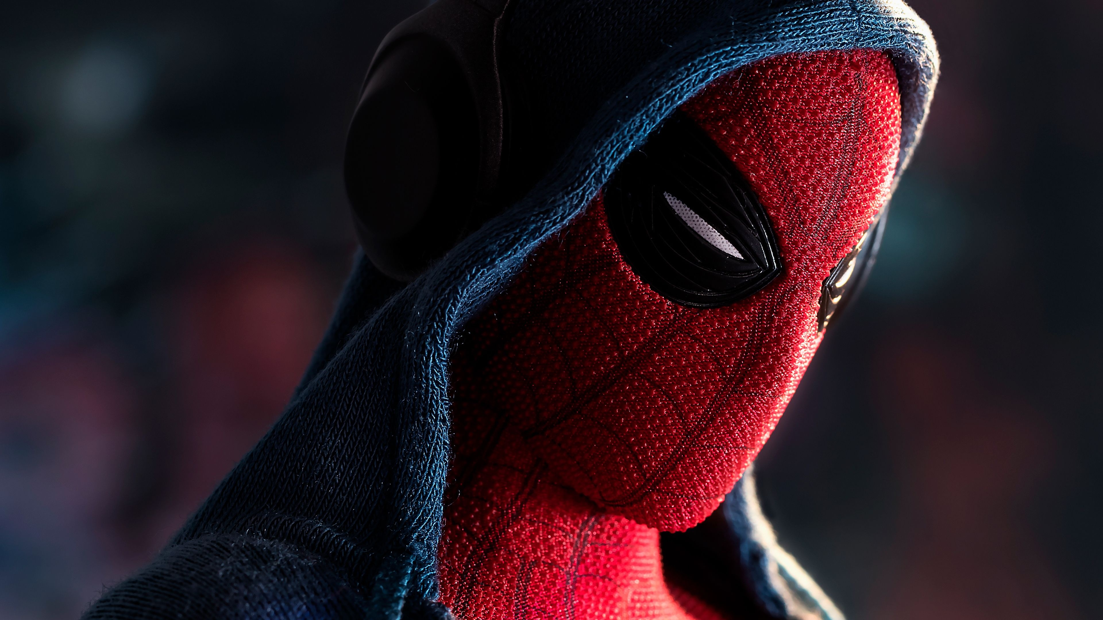 Superhero, Spiderman in hoodie, Minimalist design, 4K wallpaper, 3840x2160 4K Desktop