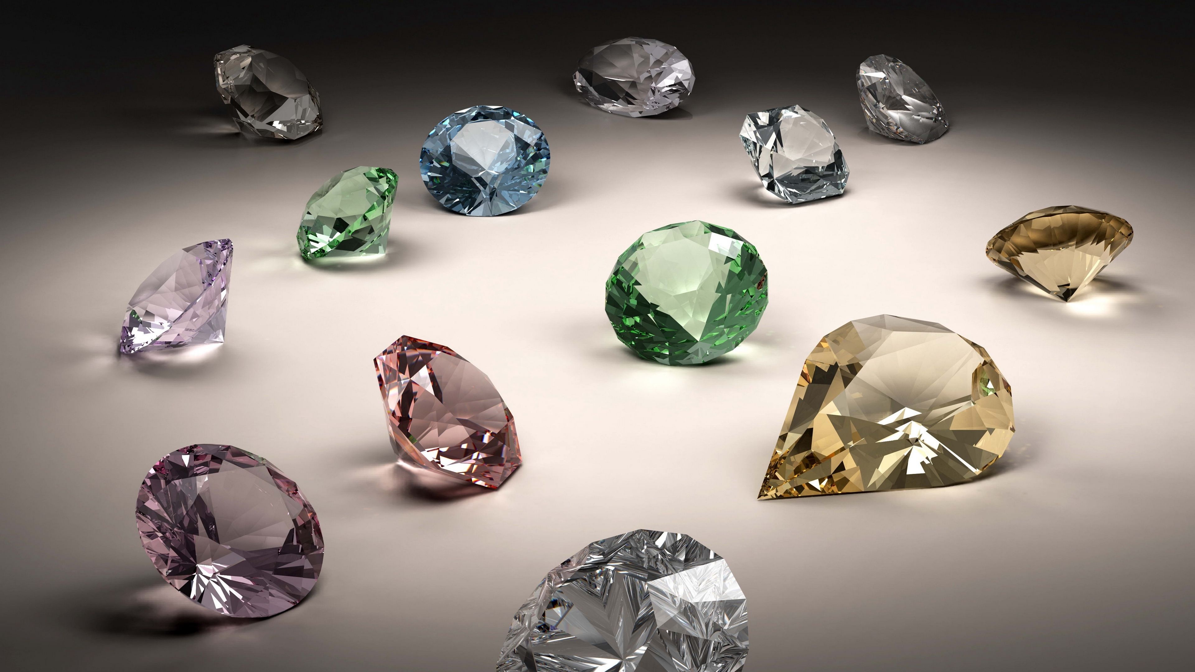 High-definition beauty, 4K diamond wallpaper, Crystal-clear gemstone, Exquisite reflection, 3840x2160 4K Desktop