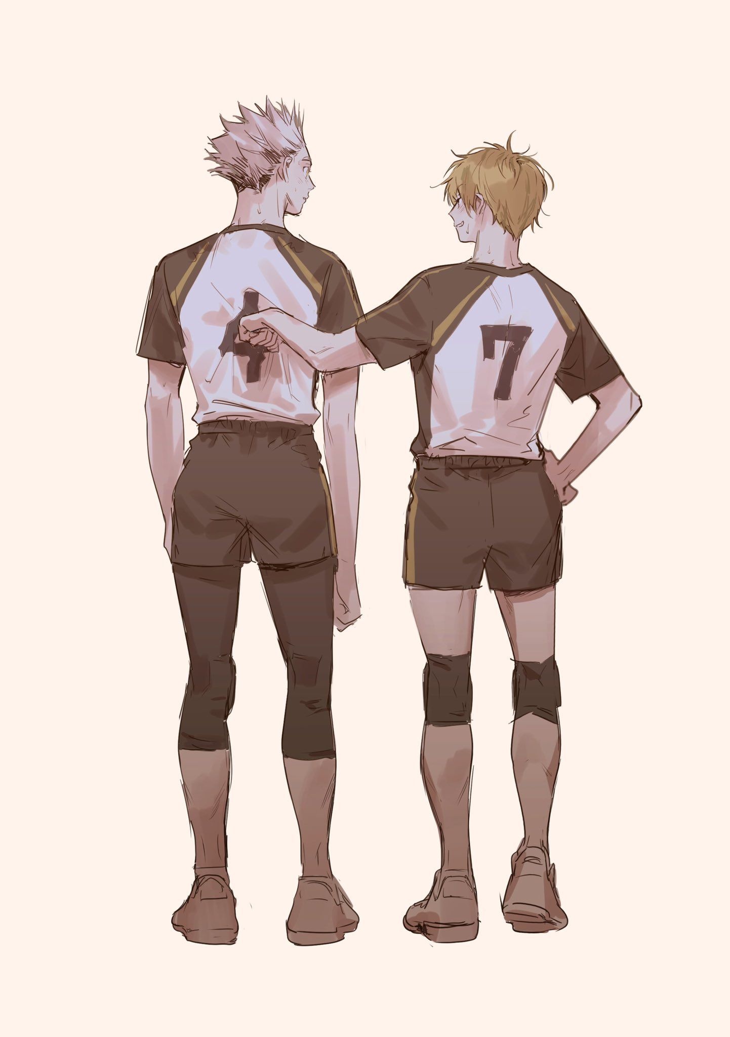 Haikyuu!!: Devoting lives to each other and the sport of volleyball, Number 4 and number 7. 1450x2050 HD Background.